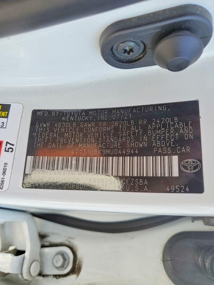 2021 Toyota Camry Se Nightshade White vin: 4T1T11BK9MU044944