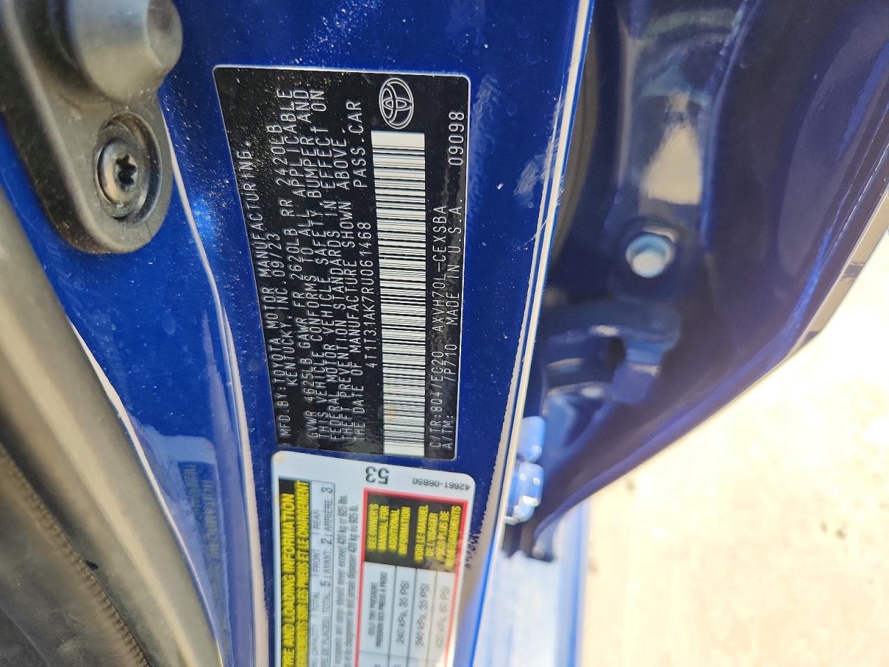 2024 Toyota Camry Hybrid Se Nightshade Синий vin: 4T1T31AK7RU061468
