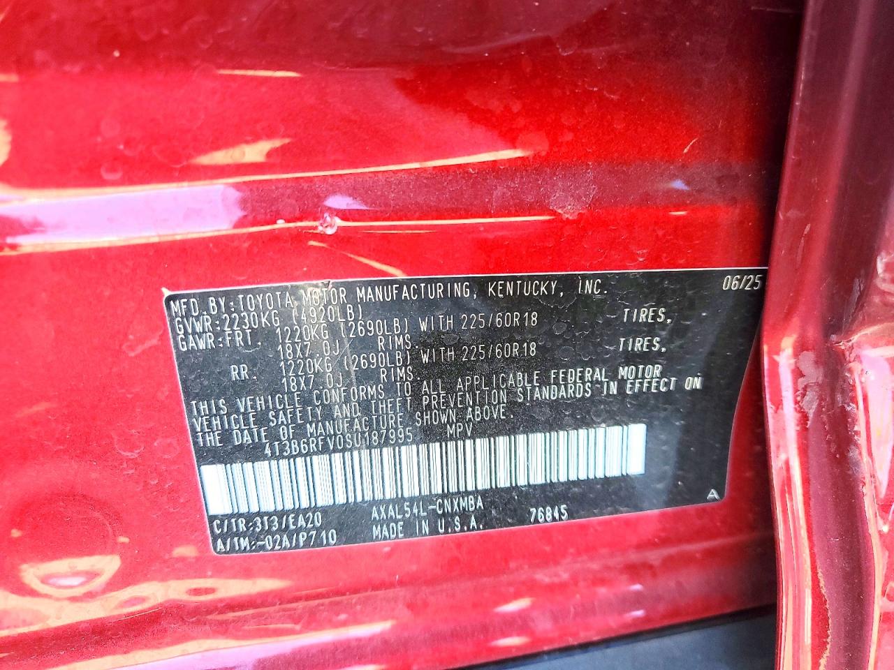 2025 Toyota Rav4 Xle Premium Red vin: 4T3B6RFV0SU187995
