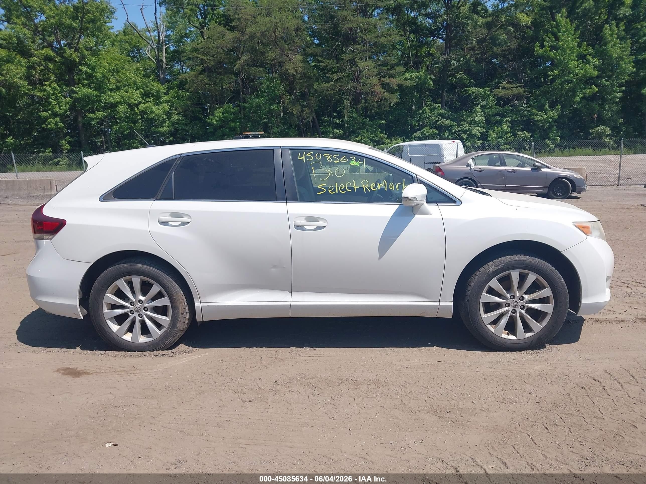 2013 Toyota Venza Le White vin: 4T3BA3BB0DU039890