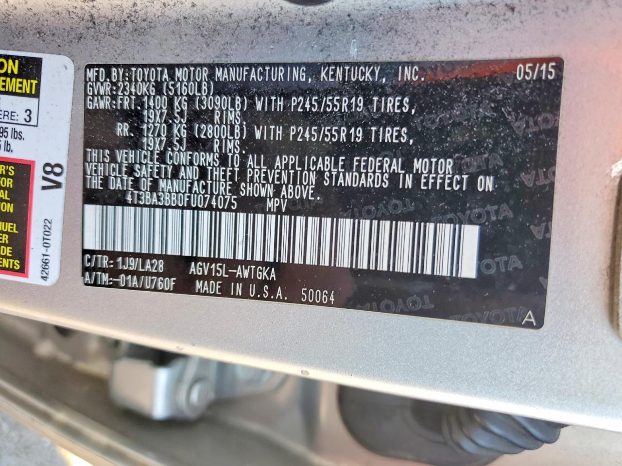 2015 Toyota Venza Xle Silver vin: 4T3BA3BB0FU074075