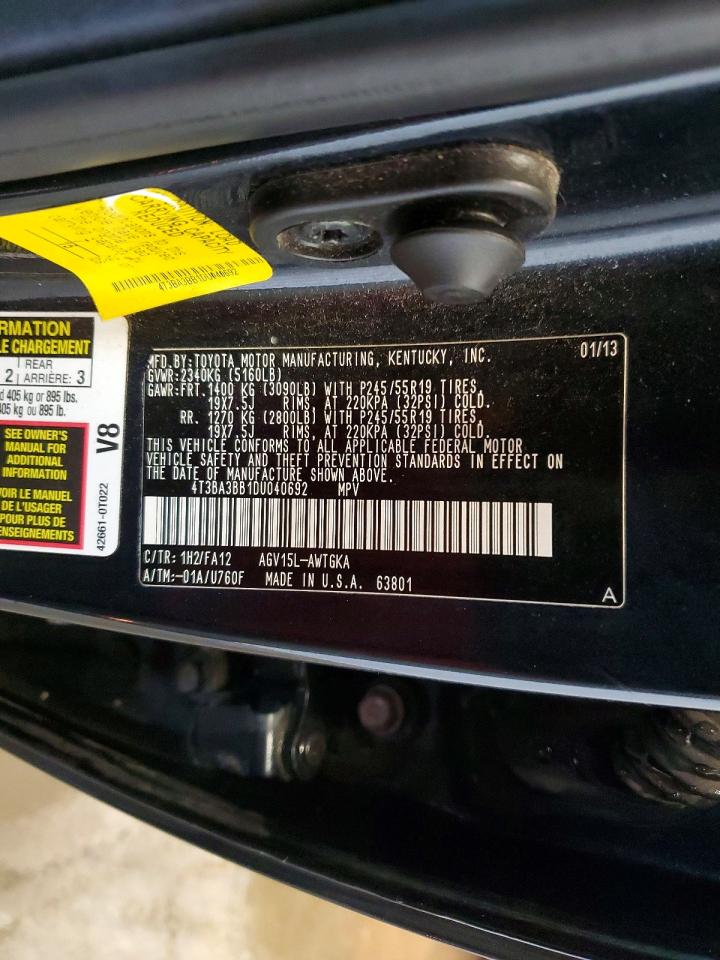 2013 Toyota Venza Le Blue vin: 4T3BA3BB1DU040692