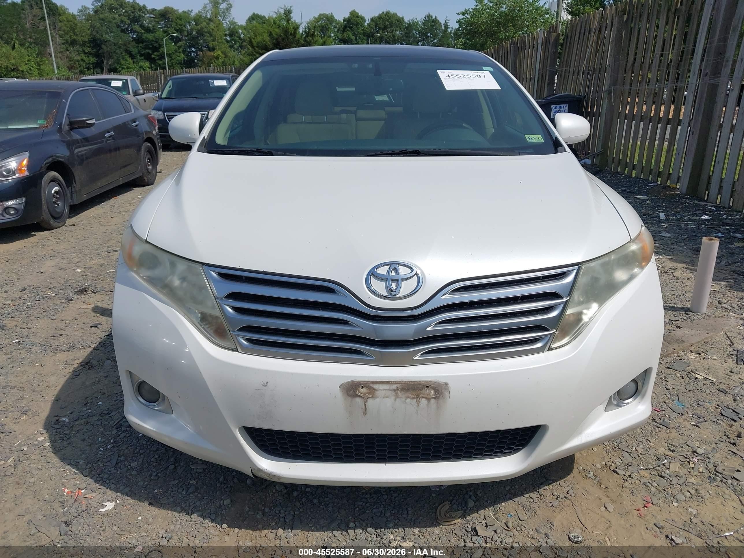 2011 Toyota Venza   White vin: 4T3BA3BB2BU022344