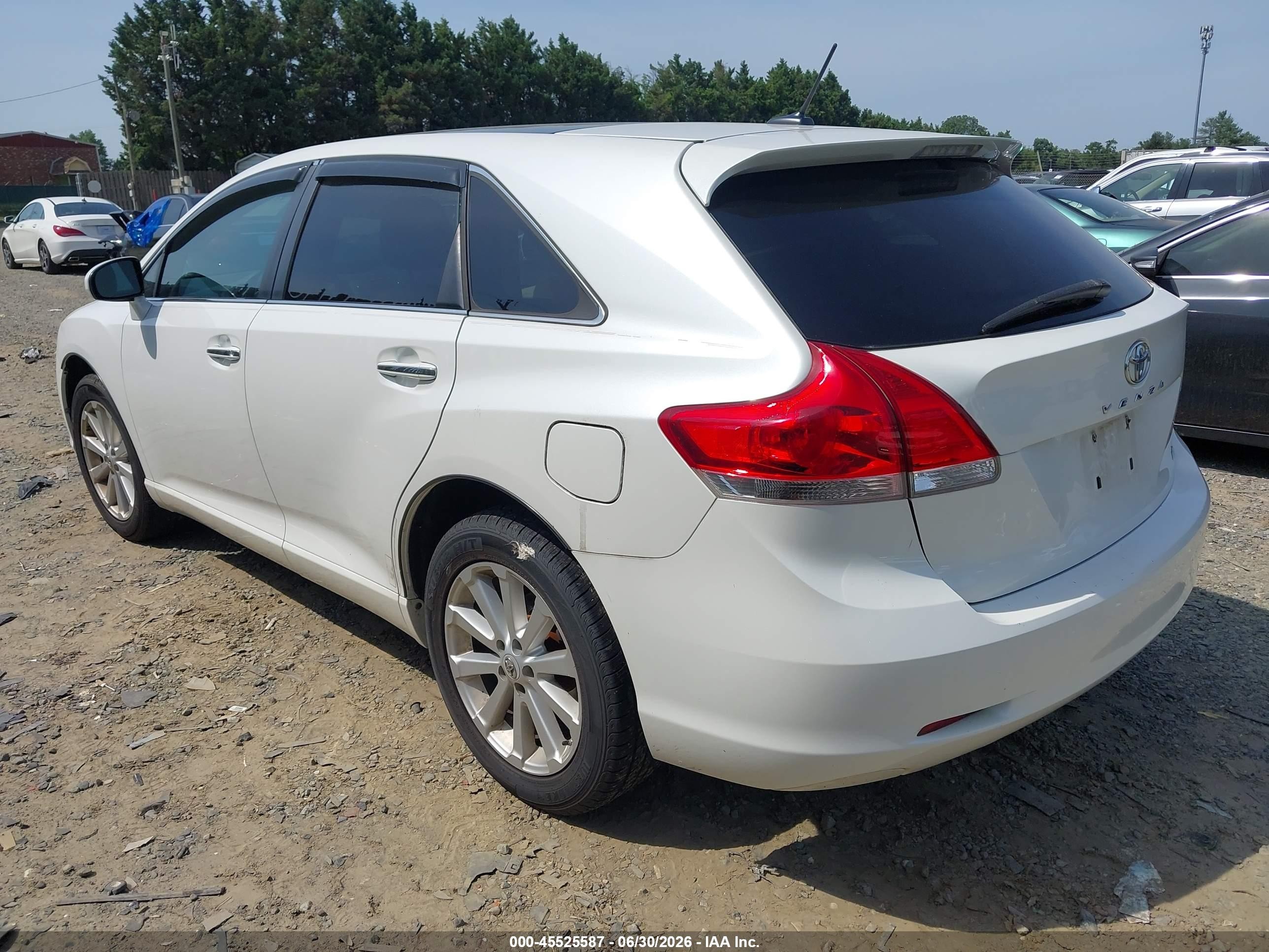 2011 Toyota Venza   White vin: 4T3BA3BB2BU022344