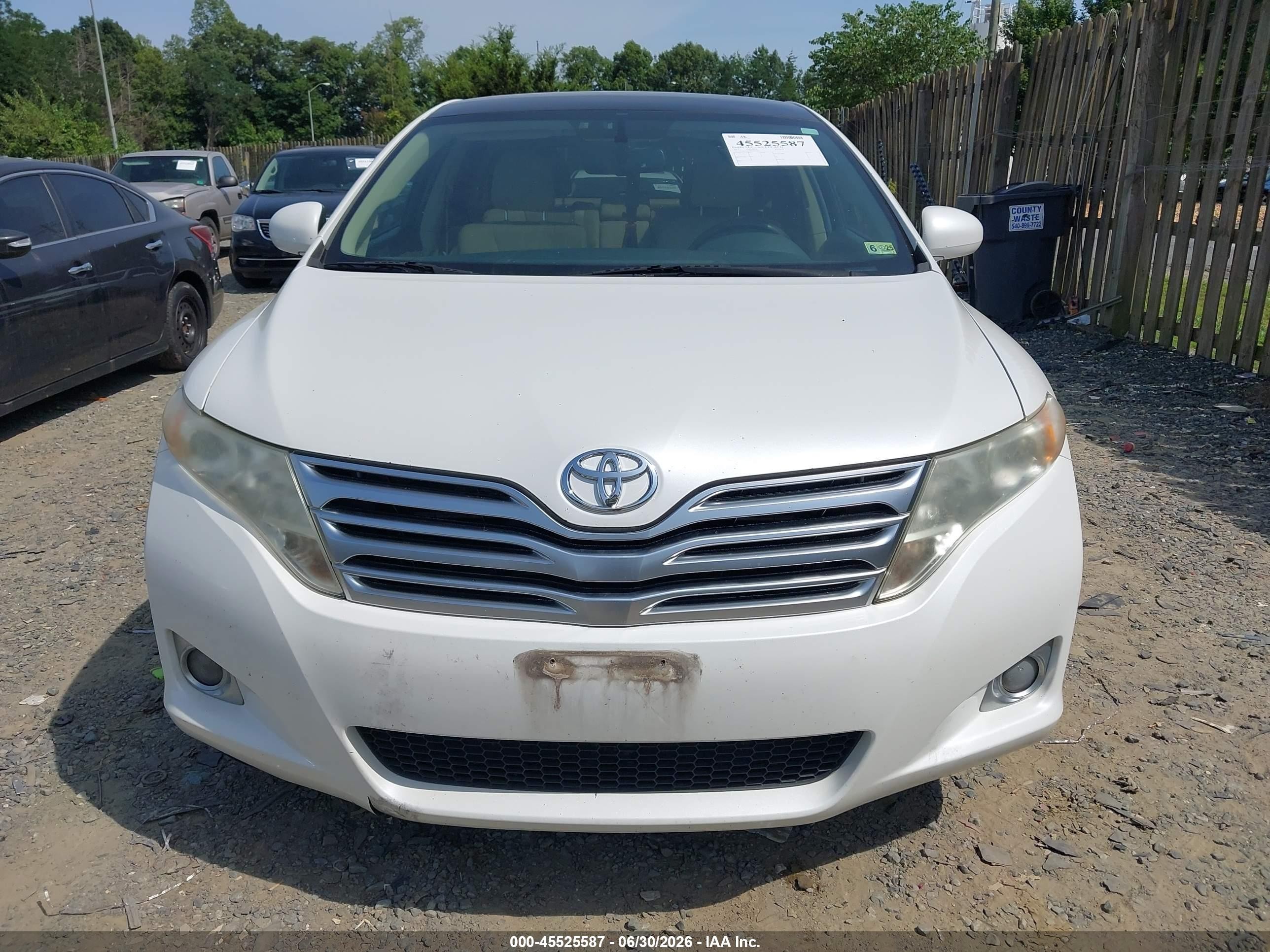 2011 Toyota Venza   White vin: 4T3BA3BB2BU022344