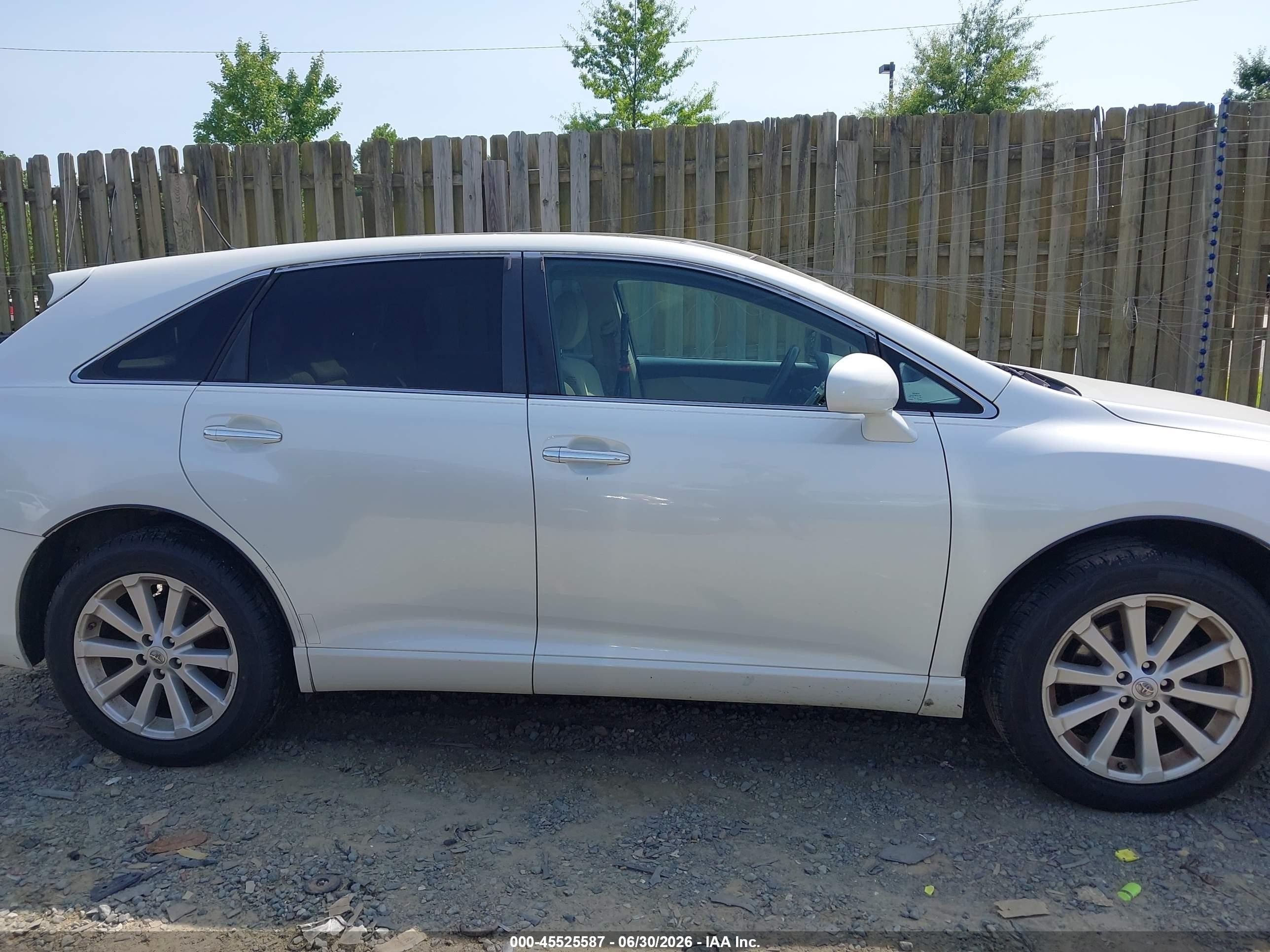2011 Toyota Venza   White vin: 4T3BA3BB2BU022344