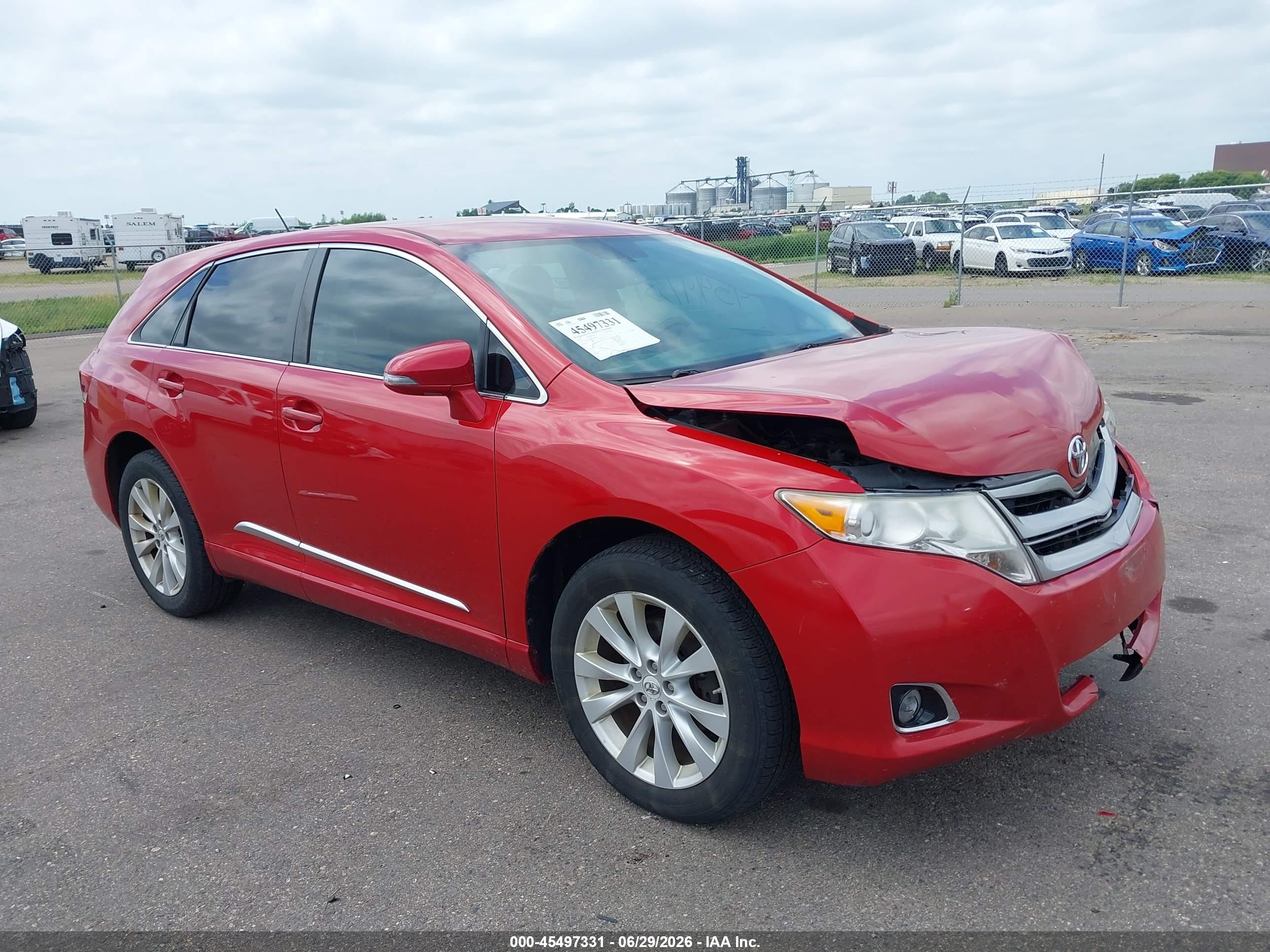 2013 Toyota Venza Le Red vin: 4T3BA3BB4DU034935