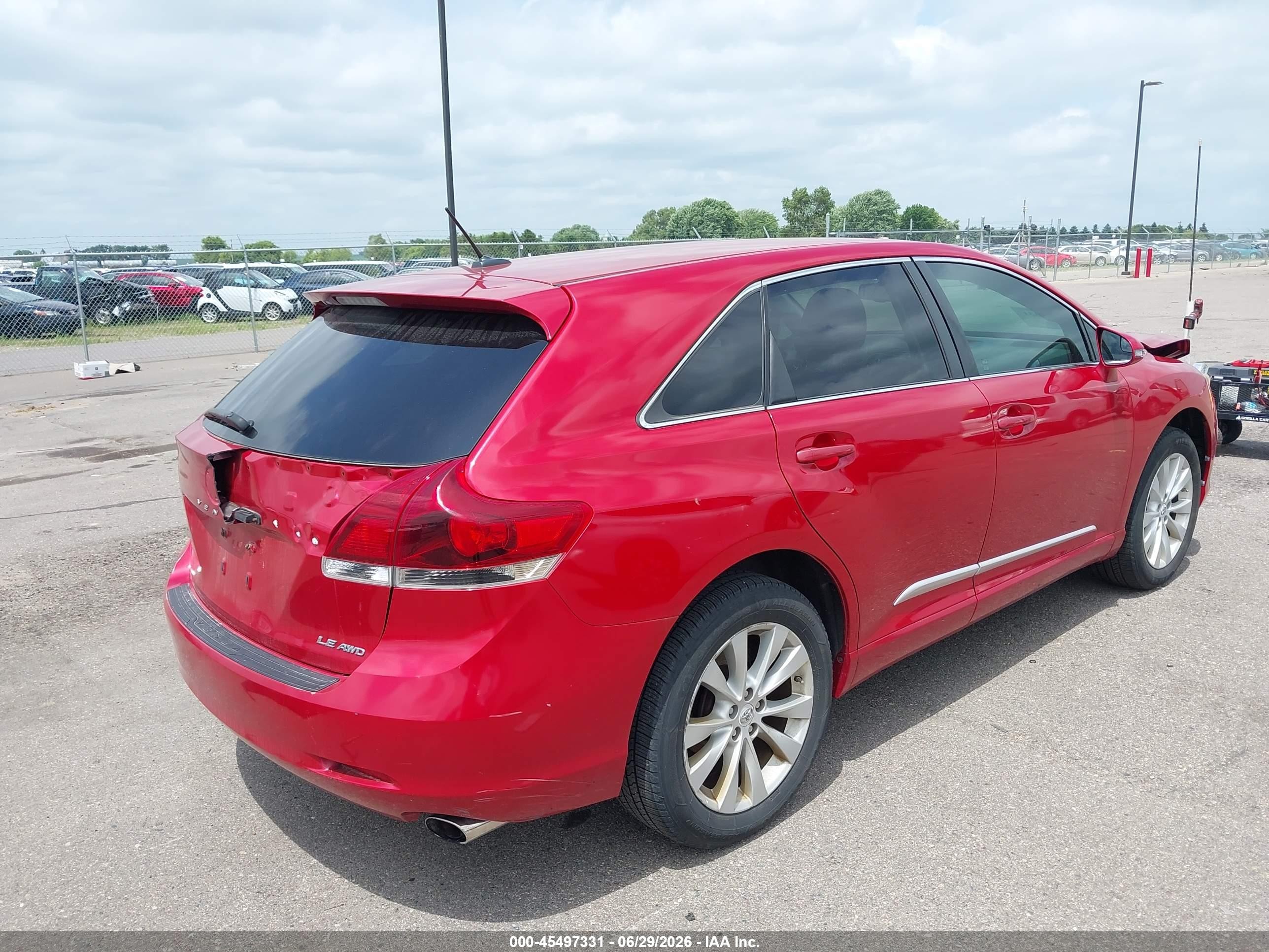2013 Toyota Venza Le Red vin: 4T3BA3BB4DU034935