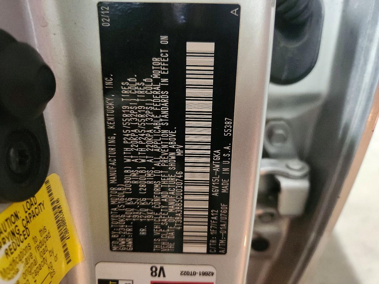 2012 Toyota Venza Le Silver vin: 4T3BA3BB5CU030746