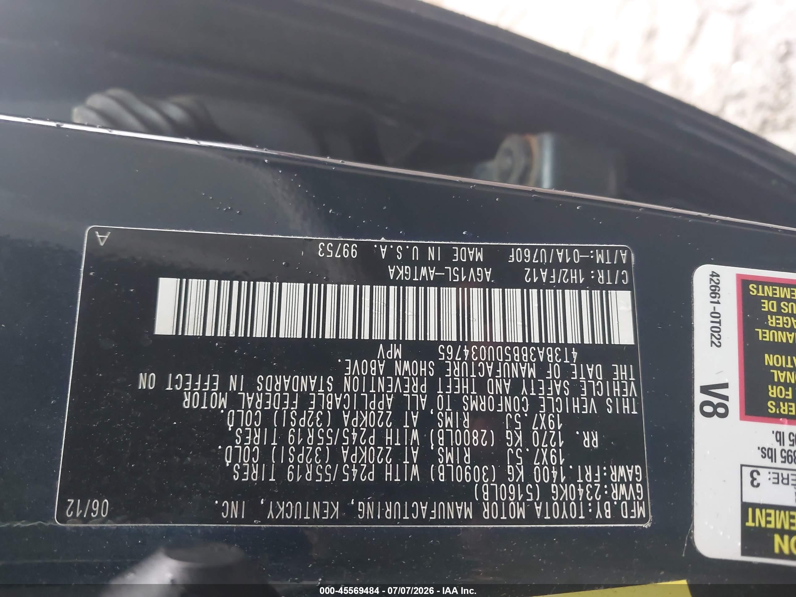 2013 Toyota Venza Le Black vin: 4T3BA3BB5DU034765