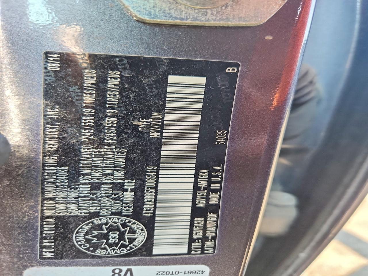 2015 Toyota Venza Le Gray vin: 4T3BA3BB5FU065419