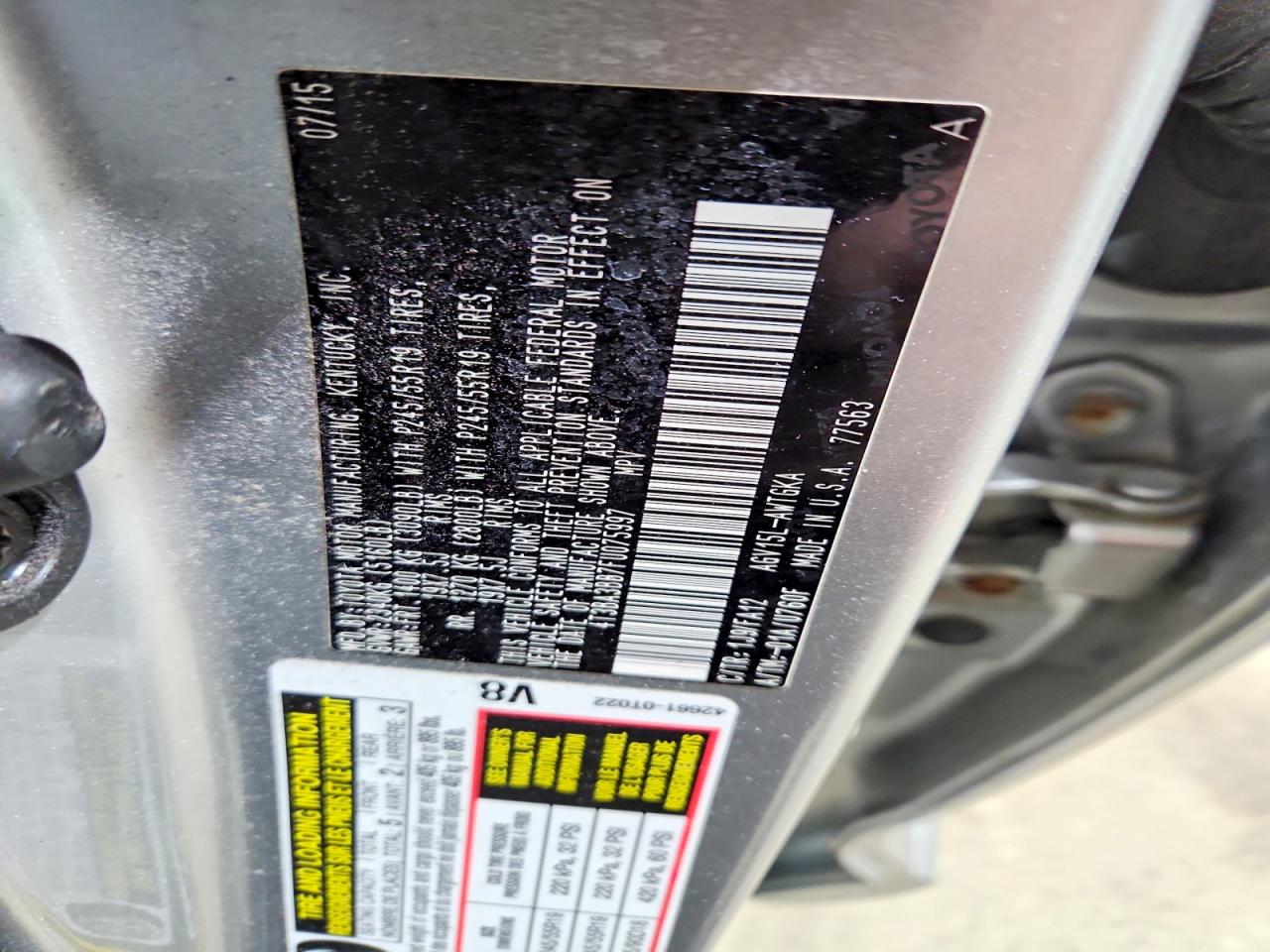 2015 Toyota Venza Le Silver vin: 4T3BA3BB7FU075997