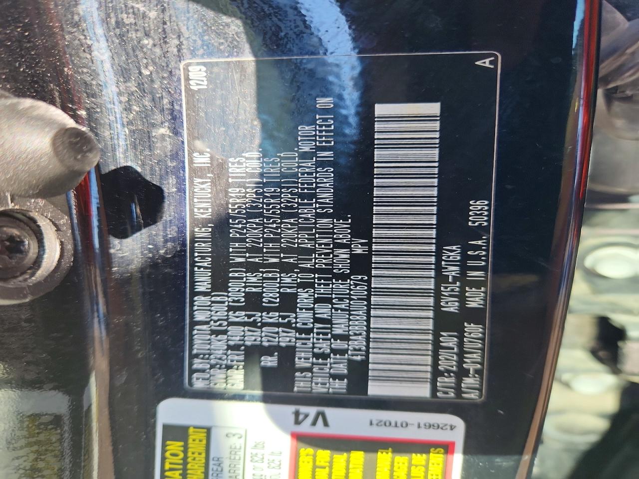 2010 Toyota Venza Awd 4cyl Черный vin: 4T3BA3BB8AU010679