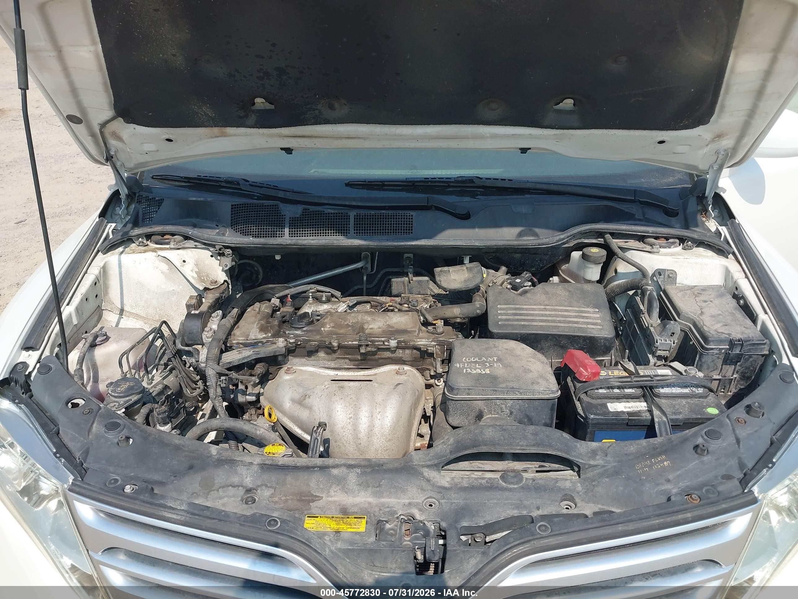 2010 Toyota Venza   White vin: 4T3BA3BB8AU018863