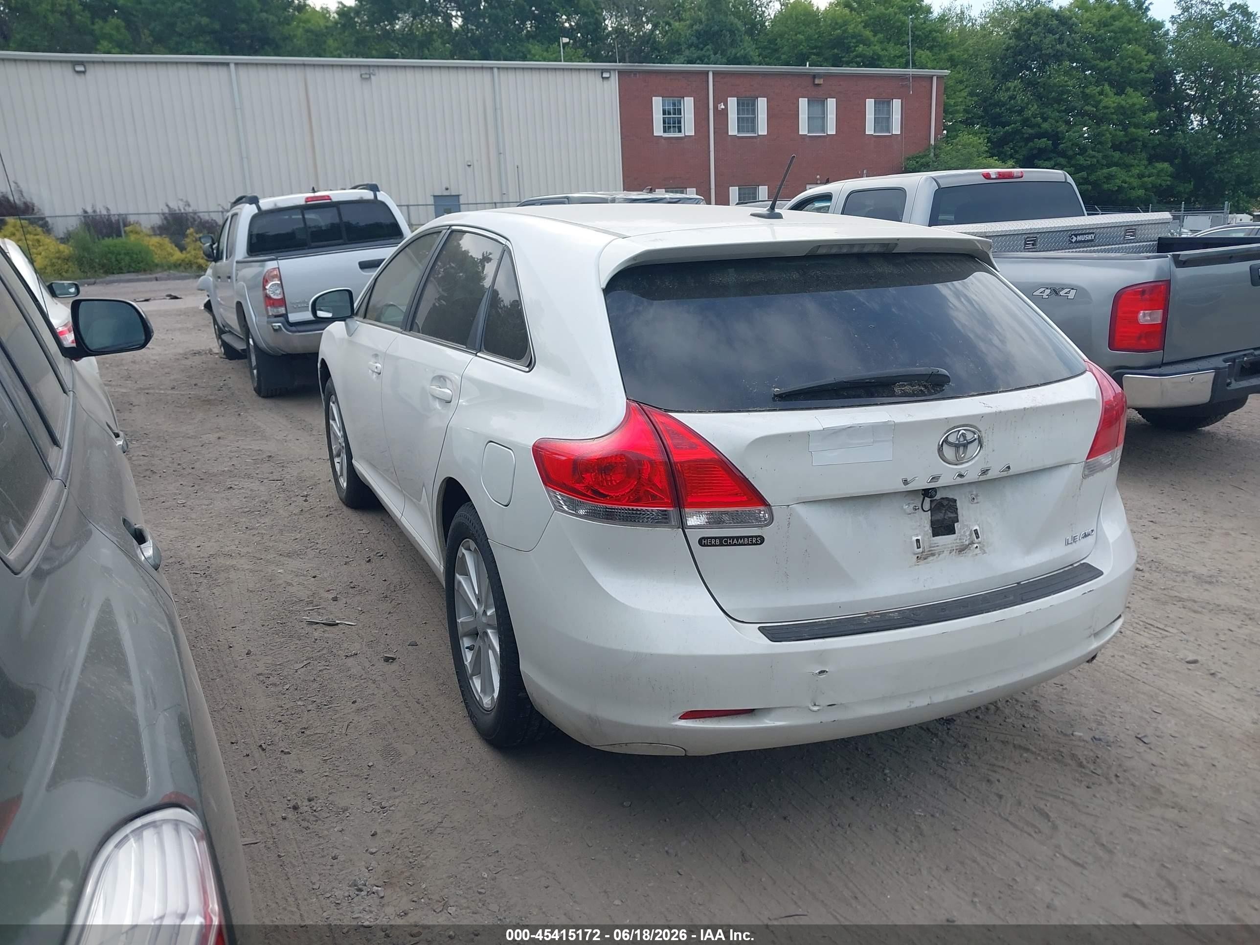 2012 Toyota Venza Le White vin: 4T3BA3BB8CU030076