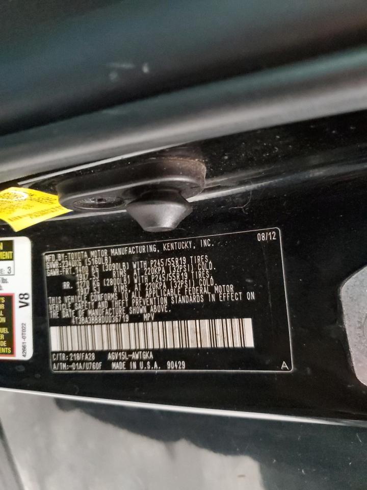 2013 Toyota Venza Le Black vin: 4T3BA3BB8DU036719