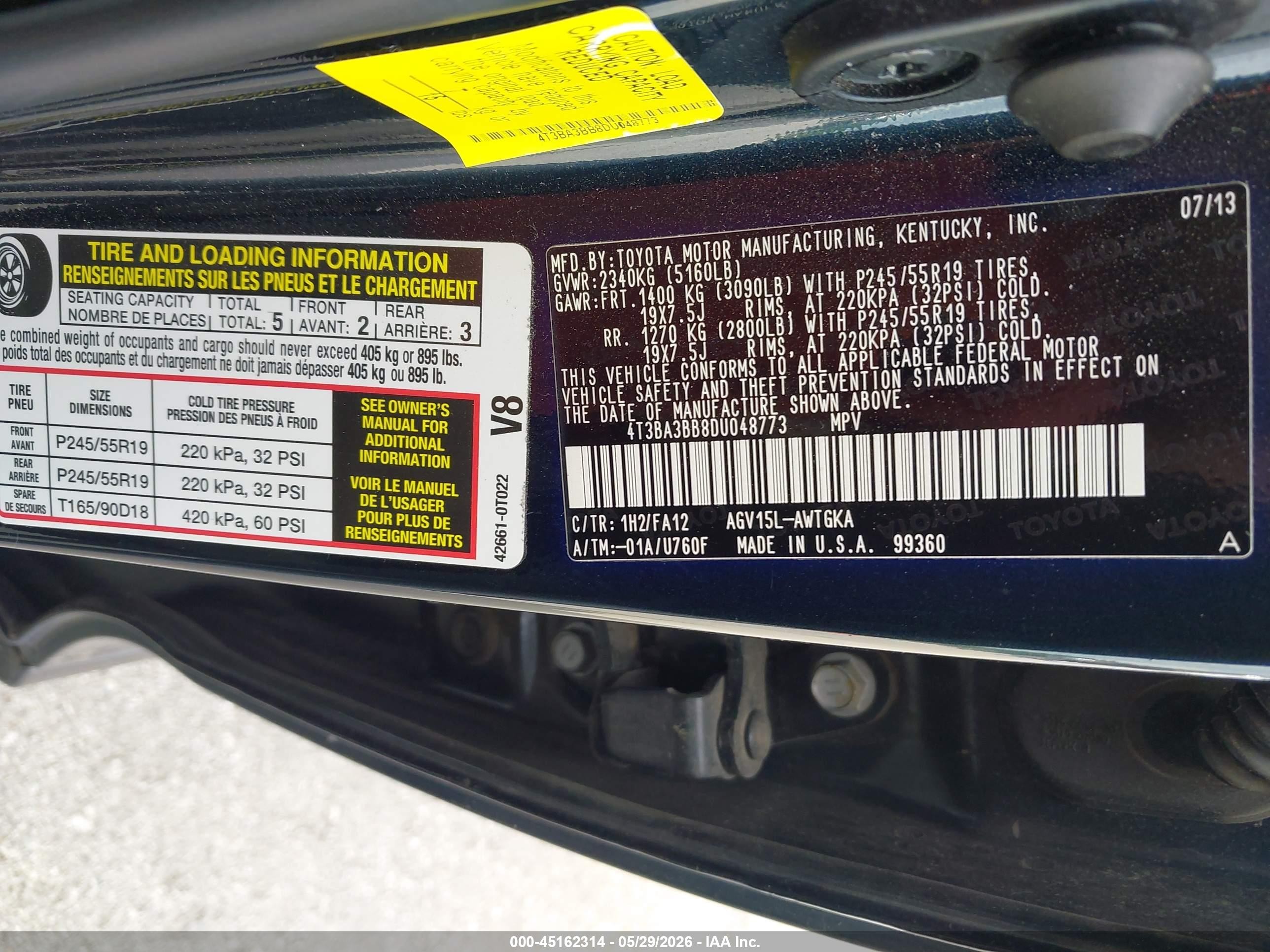 2013 Toyota Venza Le Синий vin: 4T3BA3BB8DU048773