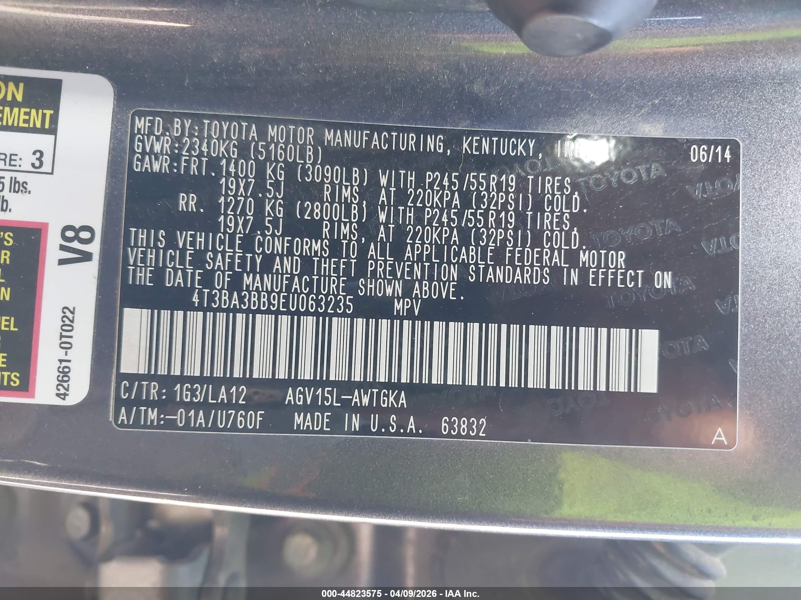 2014 Toyota Venza Xle Серый vin: 4T3BA3BB9EU063235