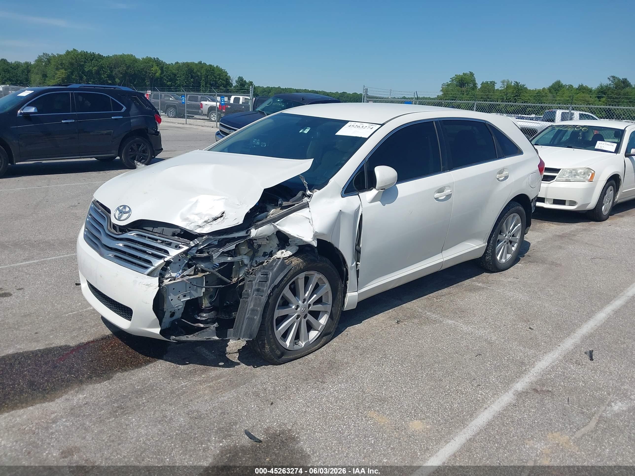 2012 Toyota Venza Le White vin: 4T3BA3BBXCU029026