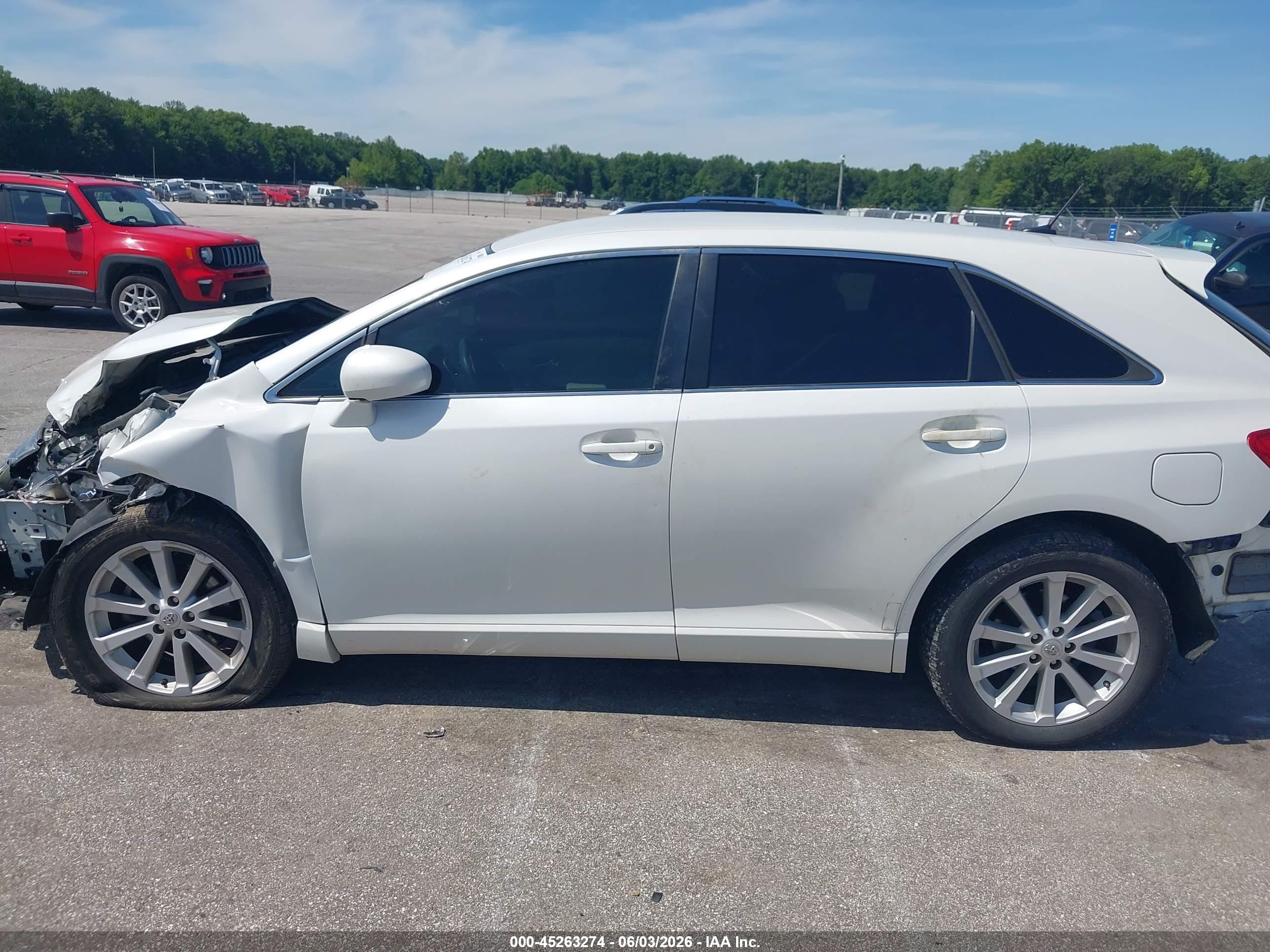 2012 Toyota Venza Le White vin: 4T3BA3BBXCU029026