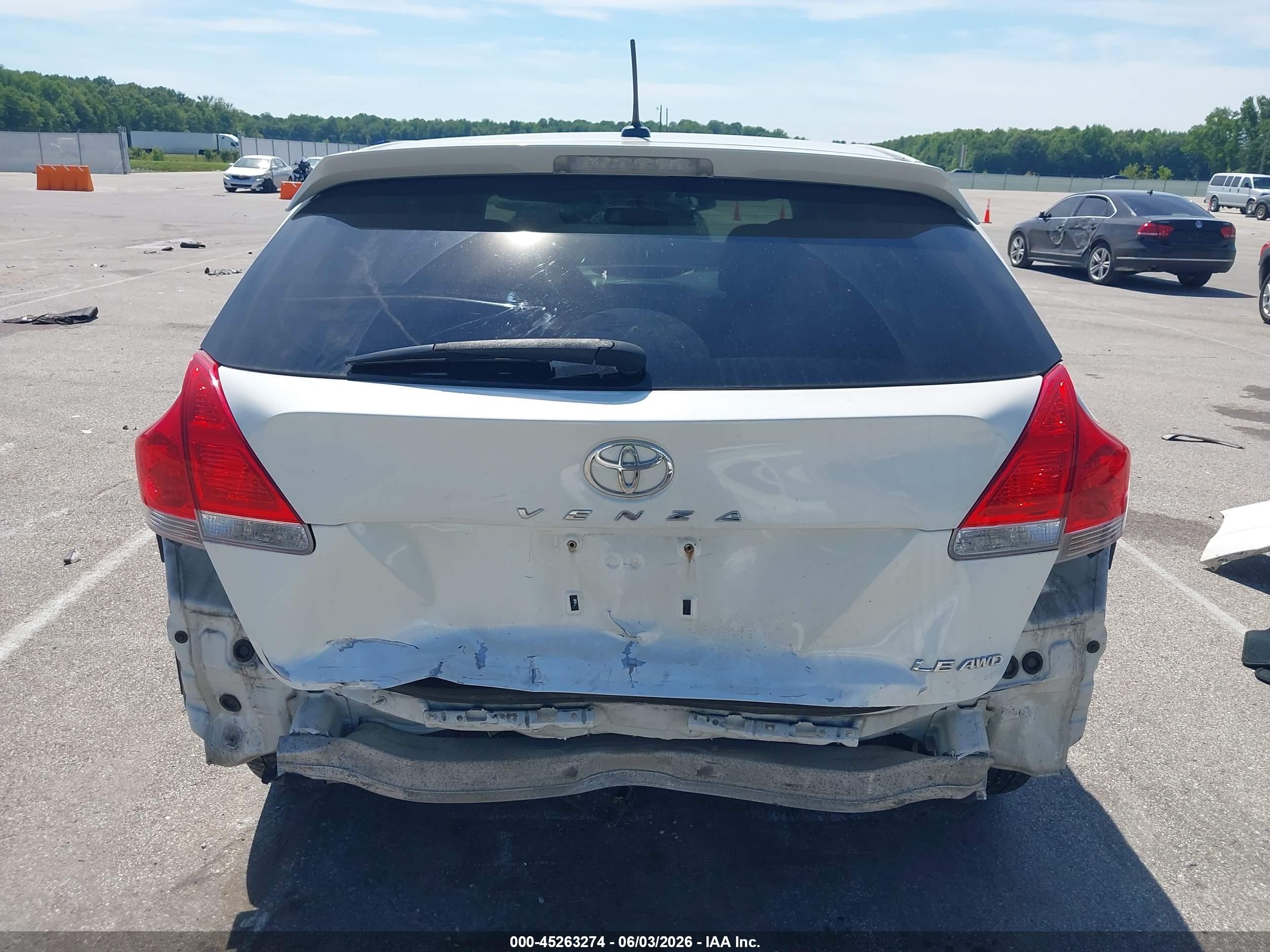 2012 Toyota Venza Le White vin: 4T3BA3BBXCU029026
