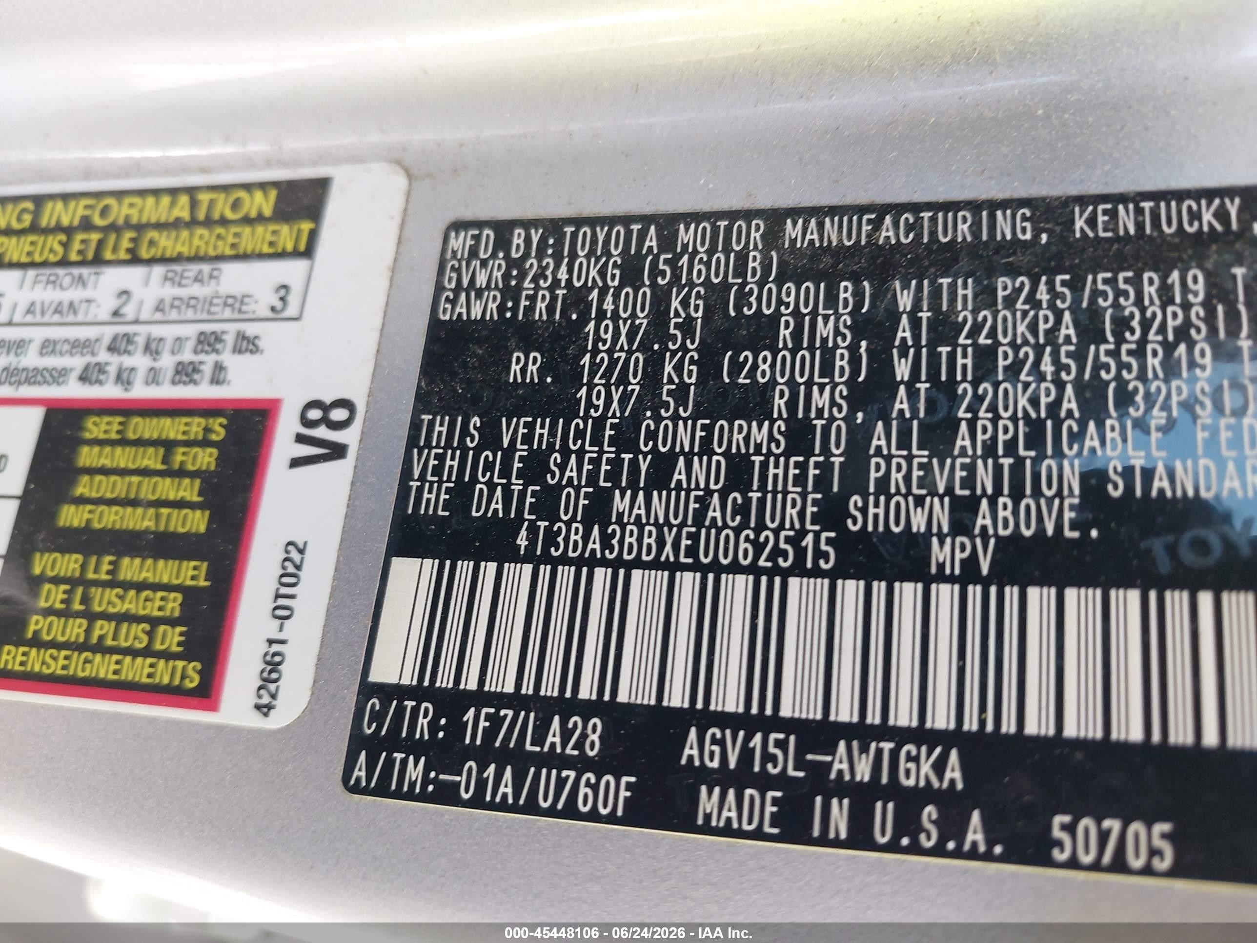 2014 Toyota Venza Xle Silver vin: 4T3BA3BBXEU062515