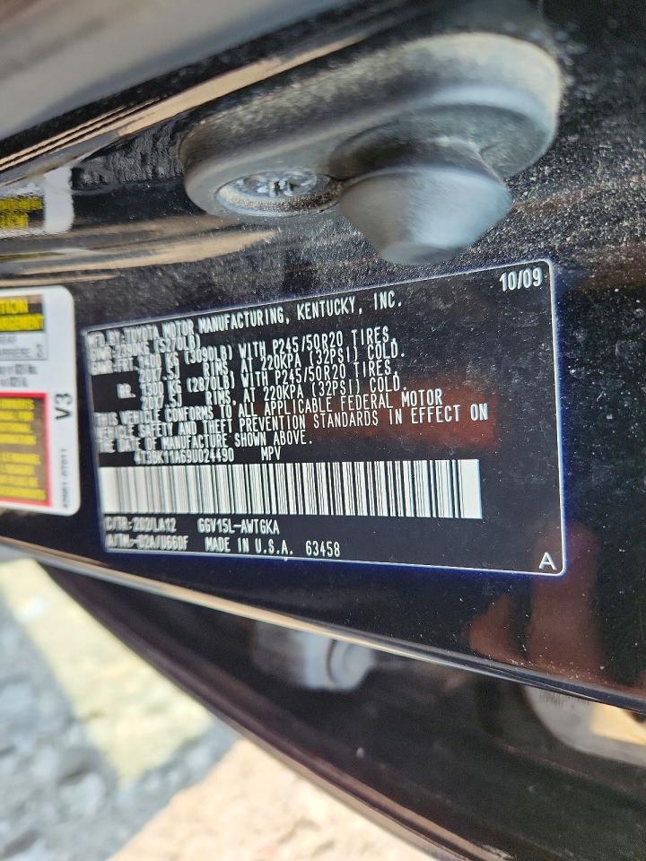 2009 Toyota Venza Awd V6 Черный vin: 4T3BK11A69U024490