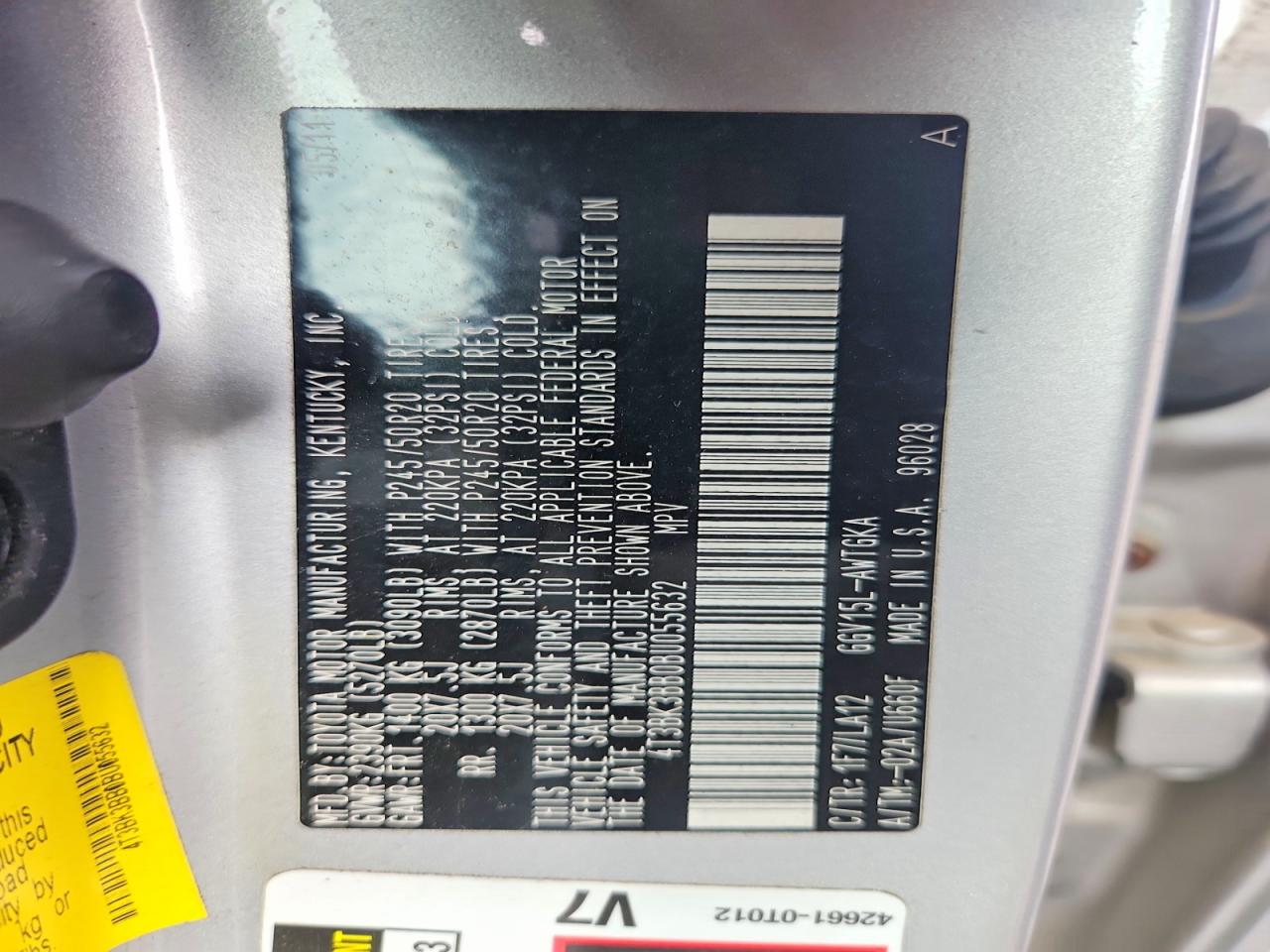 2011 Toyota Venza Awd V6 Silver vin: 4T3BK3BB0BU055632