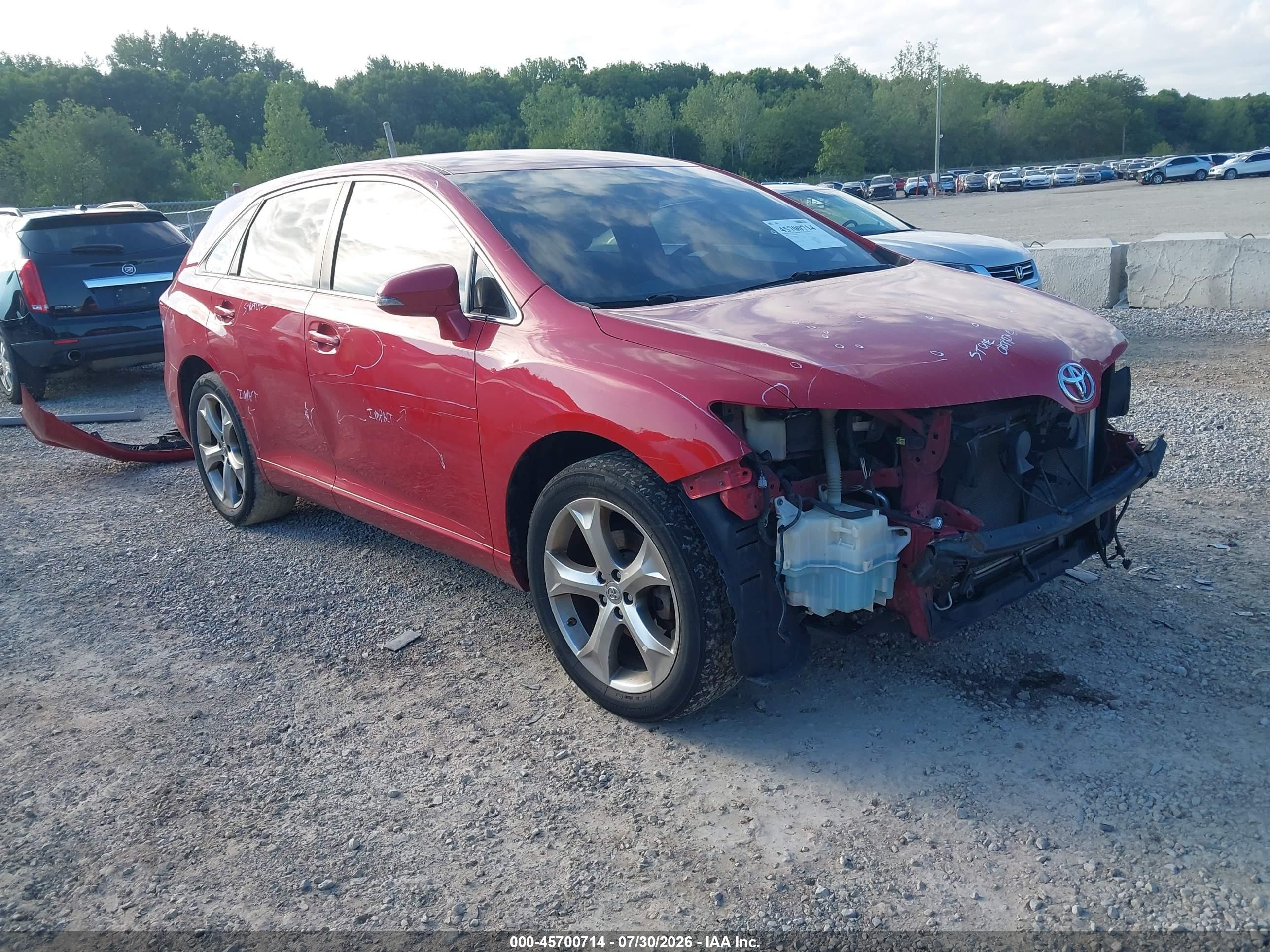 2013 Toyota Venza Le V6 Red vin: 4T3BK3BB0DU078380