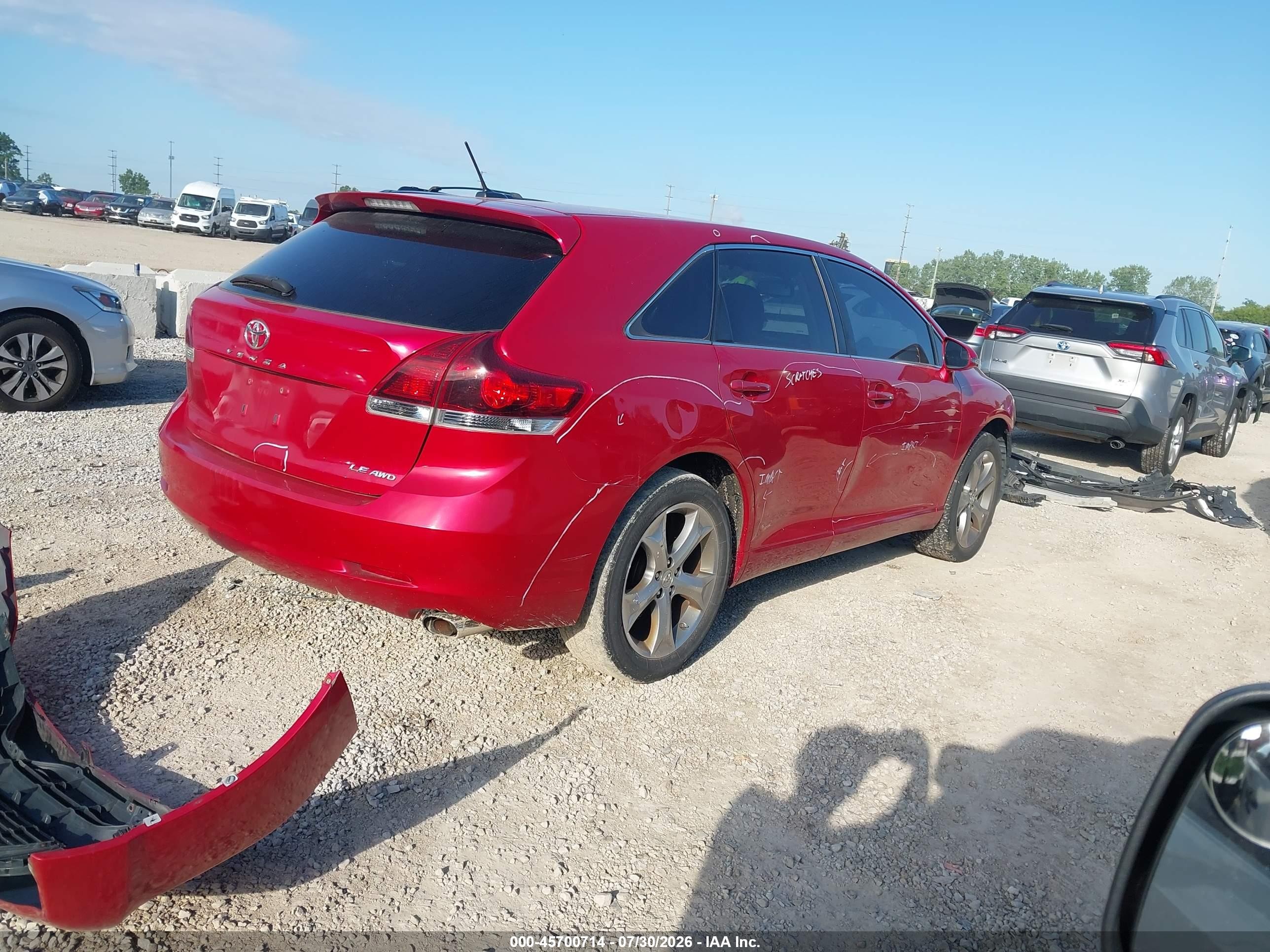 2013 Toyota Venza Le V6 Red vin: 4T3BK3BB0DU078380