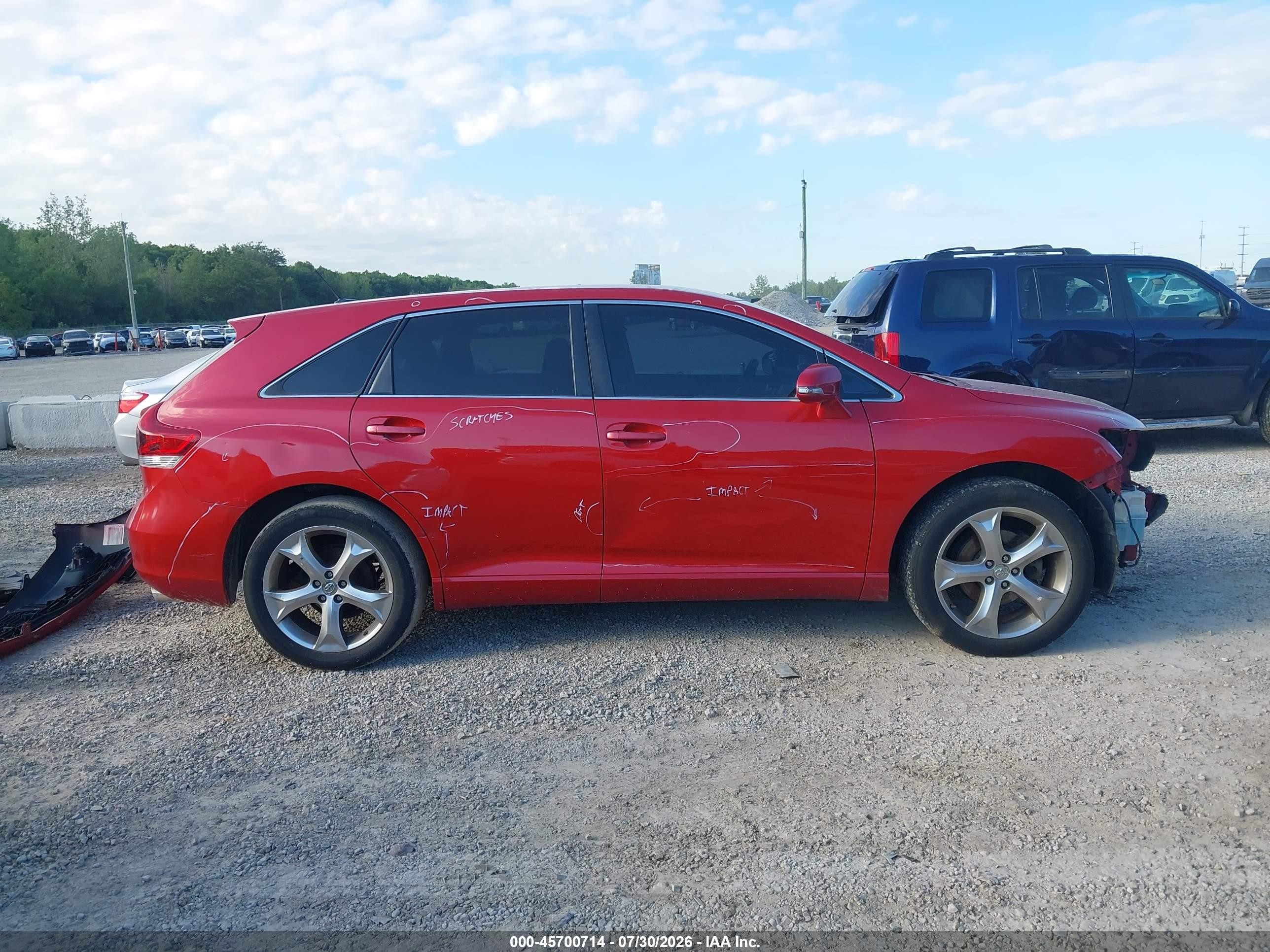 2013 Toyota Venza Le V6 Red vin: 4T3BK3BB0DU078380