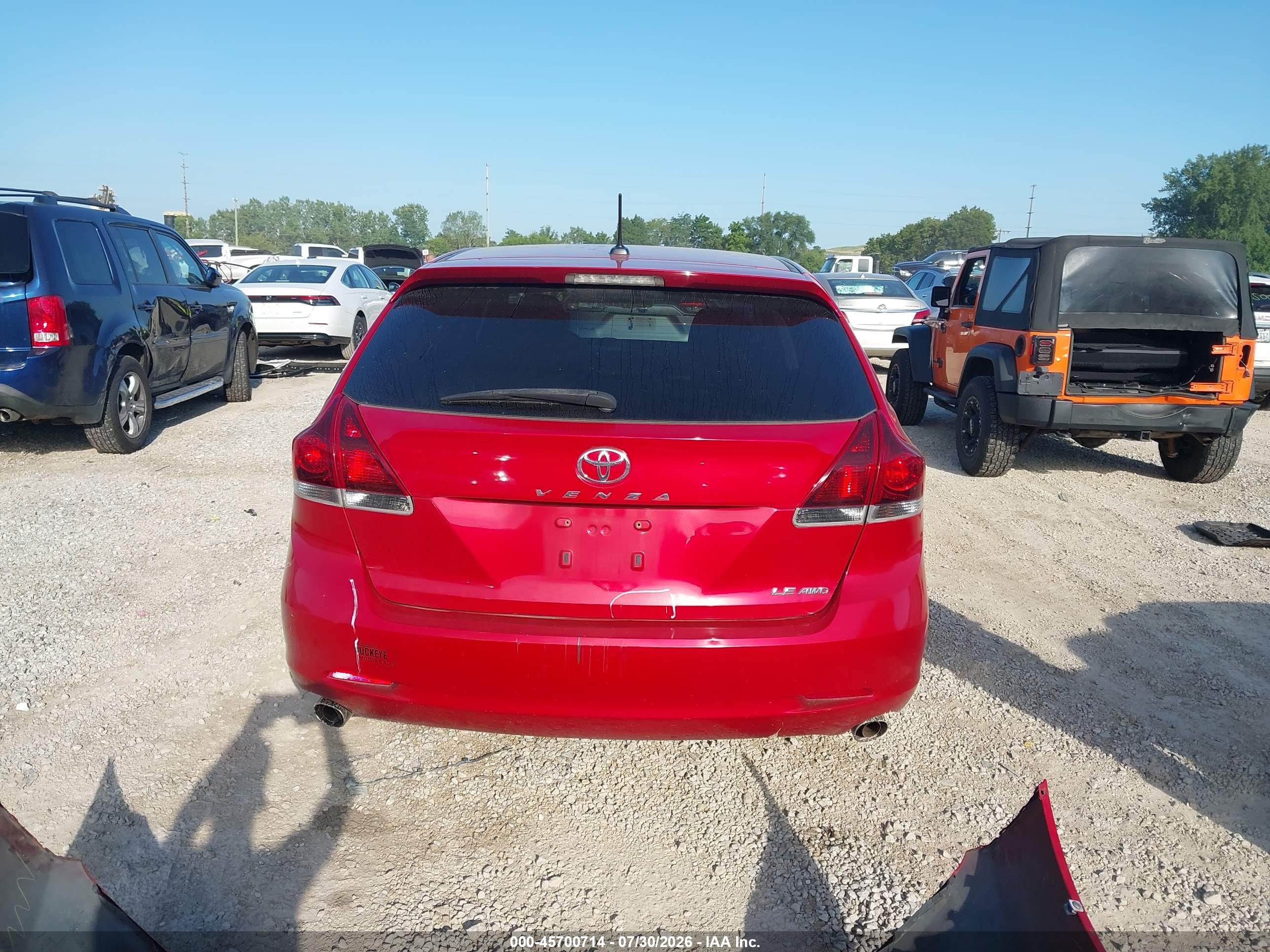 2013 Toyota Venza Le V6 Red vin: 4T3BK3BB0DU078380