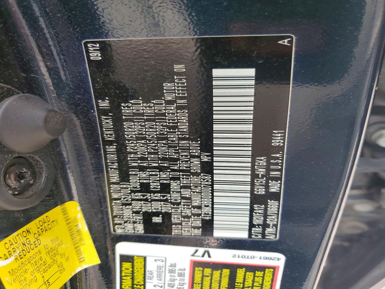 2013 Toyota Venza Le Black vin: 4T3BK3BB0DU078587