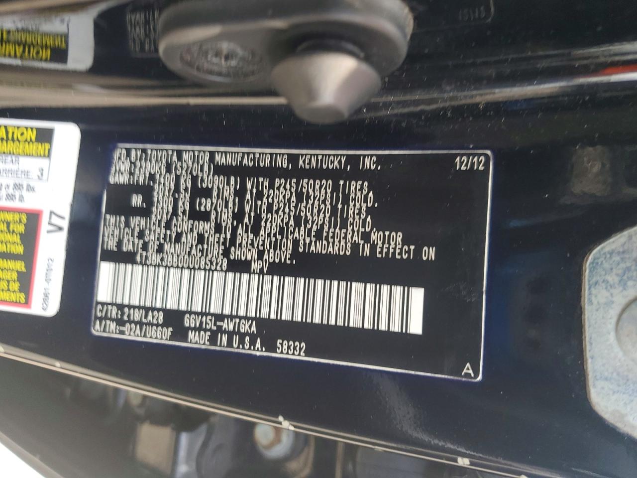 2013 Toyota Venza Xle Black vin: 4T3BK3BB0DU085328