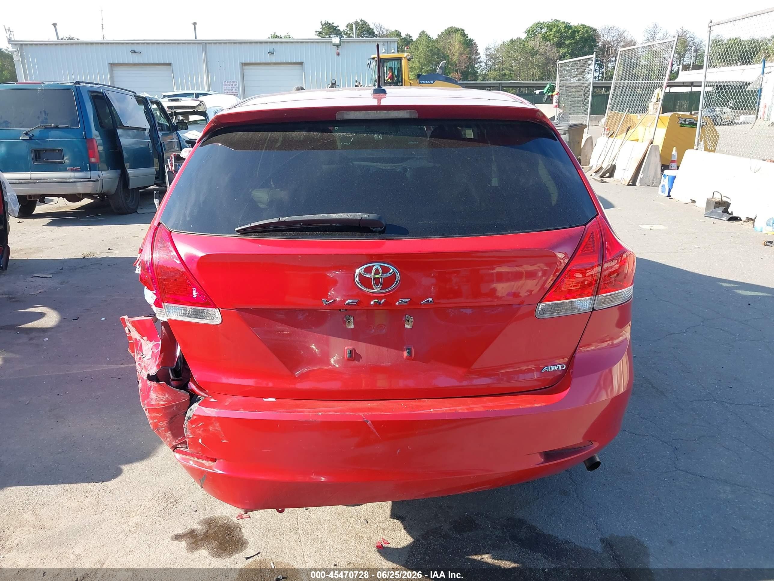 2011 Toyota Venza Base V6 Red vin: 4T3BK3BB1BU059964