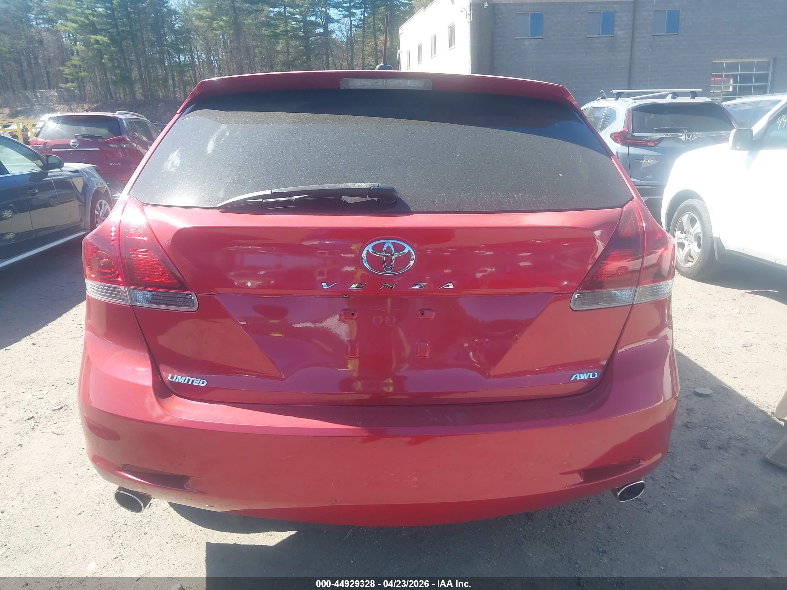 2013 Toyota Venza Limited V6 Red vin: 4T3BK3BB2DU078414