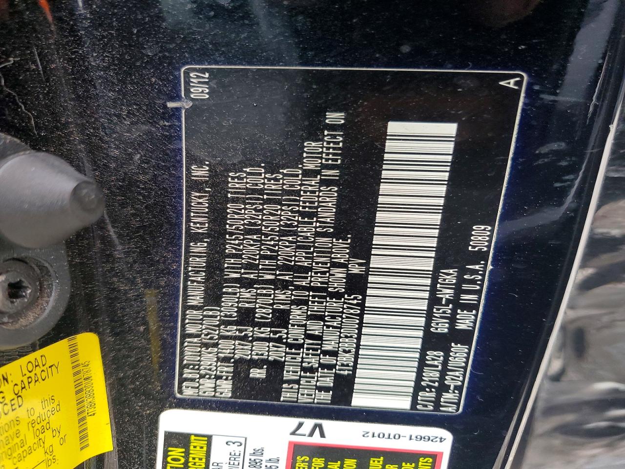 2013 Toyota Venza Xle Black vin: 4T3BK3BB3DU078745