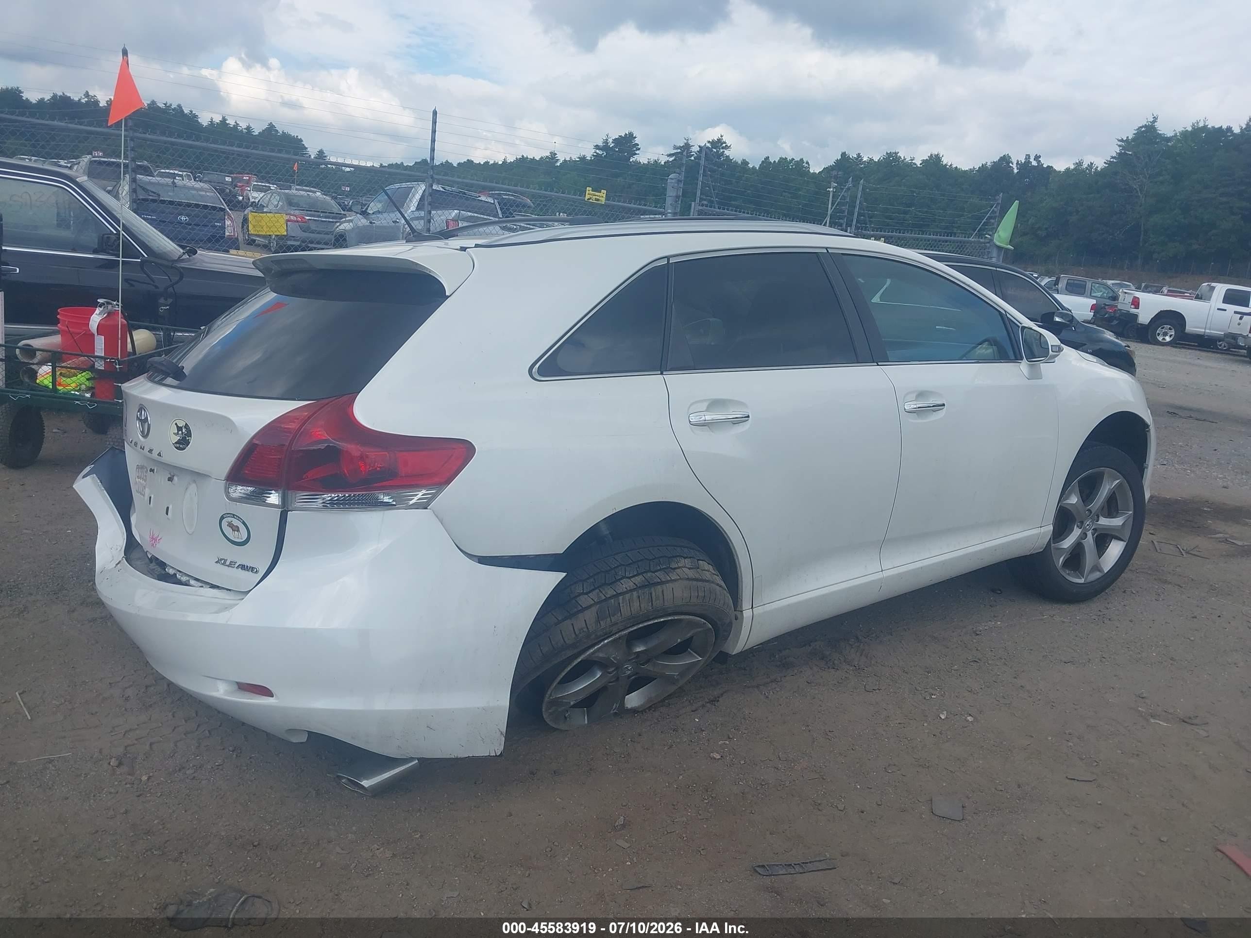 2013 Toyota Venza Xle V6 White vin: 4T3BK3BB3DU091866
