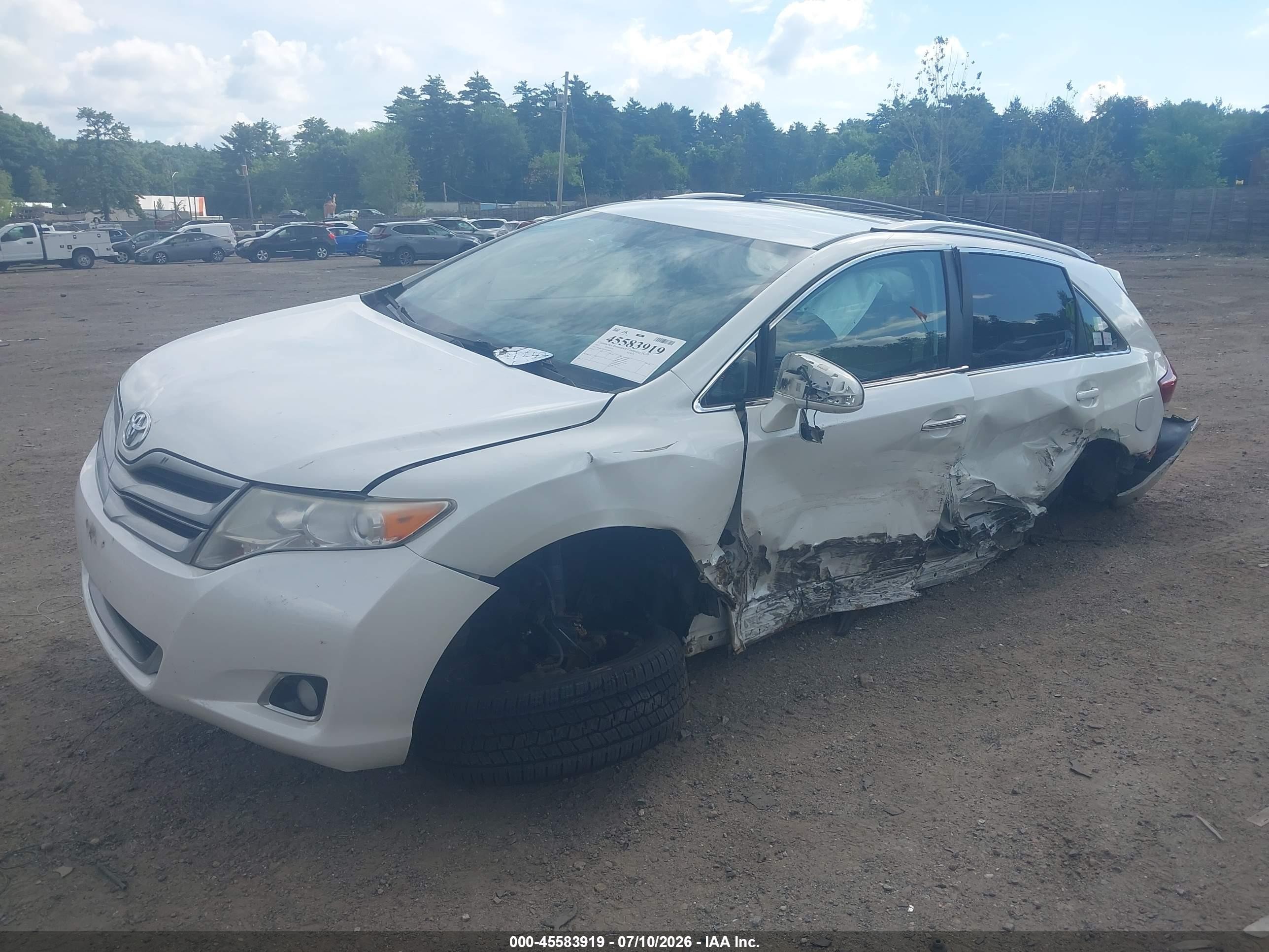 2013 Toyota Venza Xle V6 White vin: 4T3BK3BB3DU091866