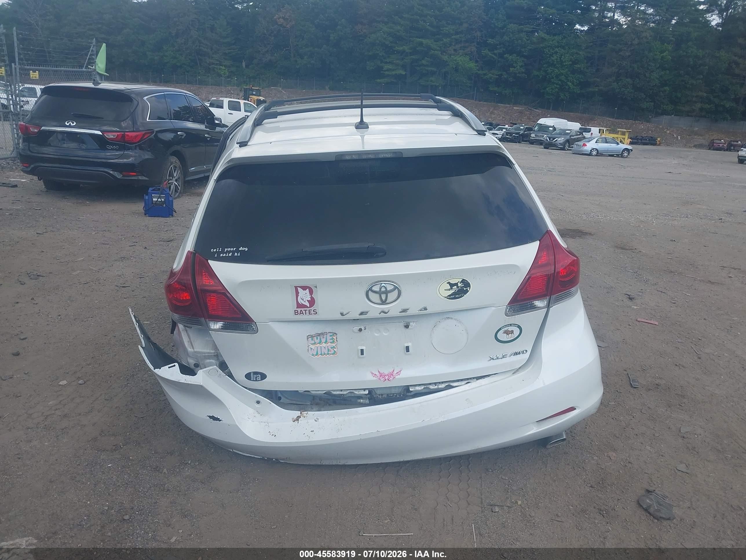 2013 Toyota Venza Xle V6 White vin: 4T3BK3BB3DU091866