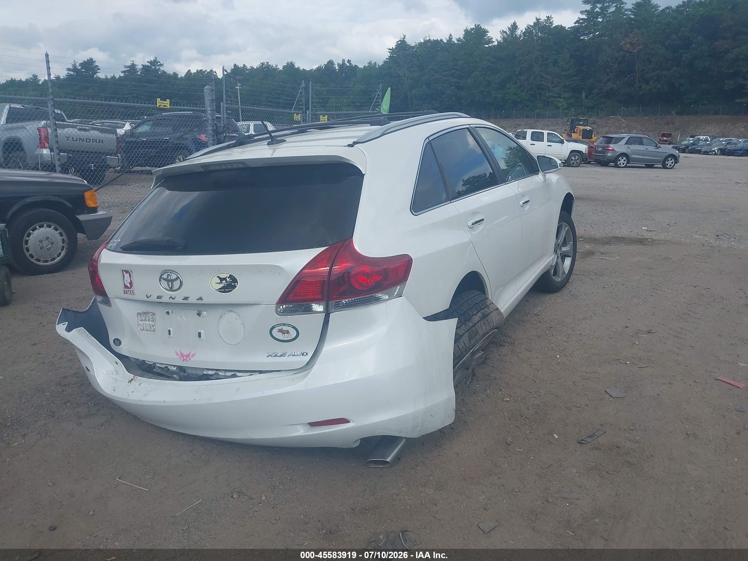 2013 Toyota Venza Xle V6 White vin: 4T3BK3BB3DU091866