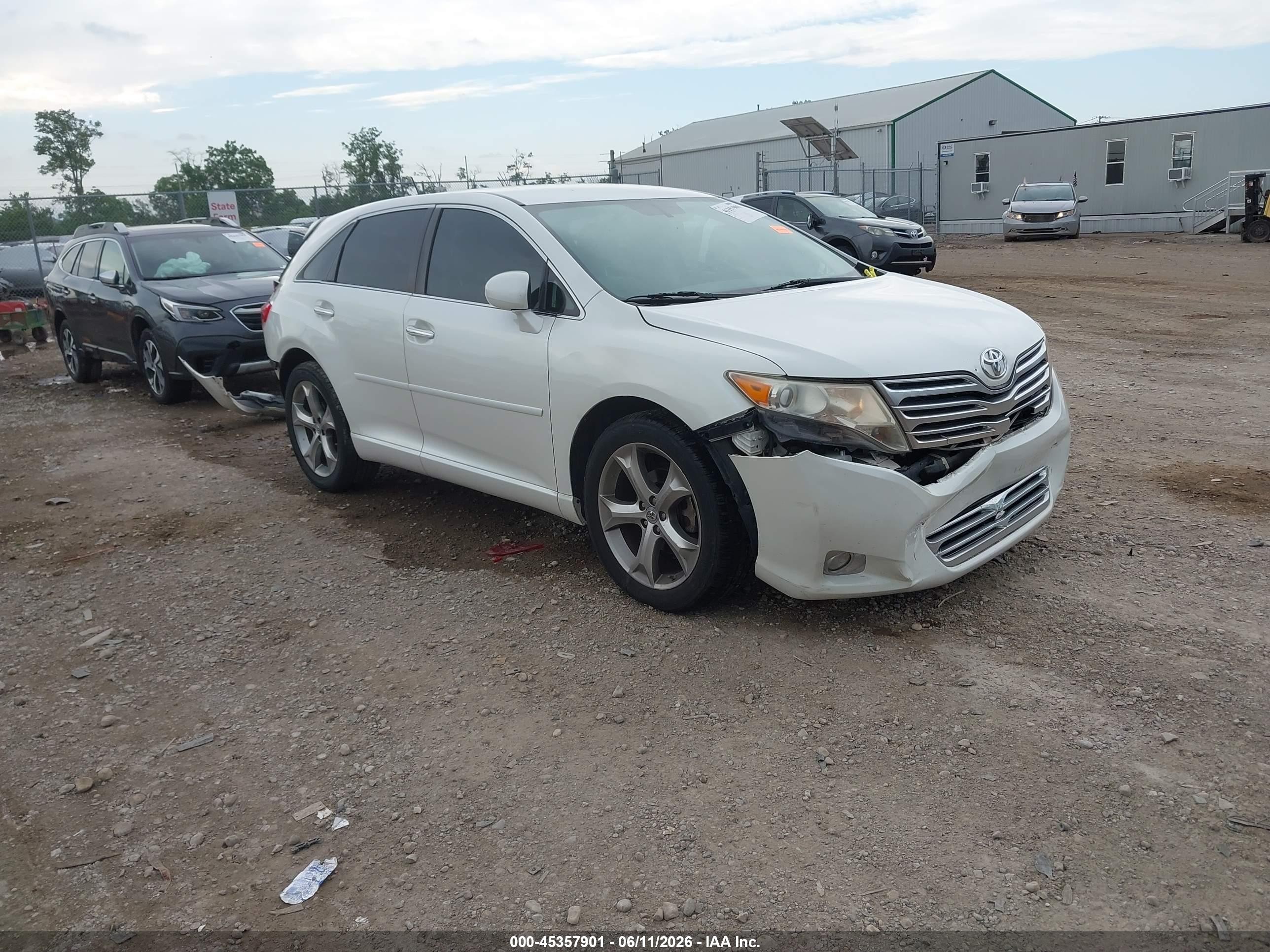 2011 Toyota Venza Base V6 White vin: 4T3BK3BB4BU054242