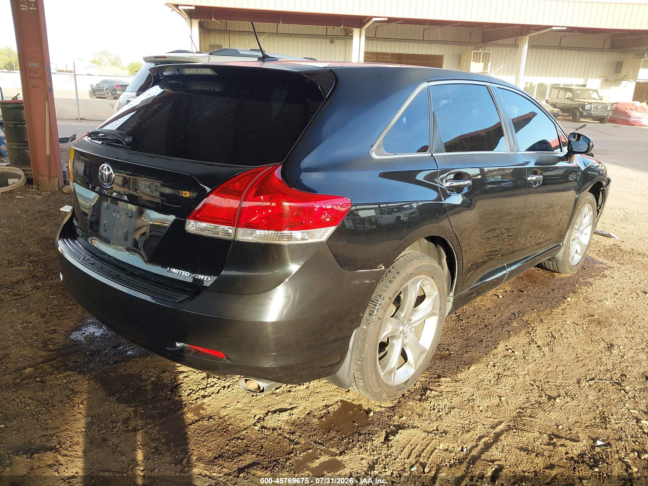 2012 Toyota Venza Limited V6 Black vin: 4T3BK3BB4CU067963
