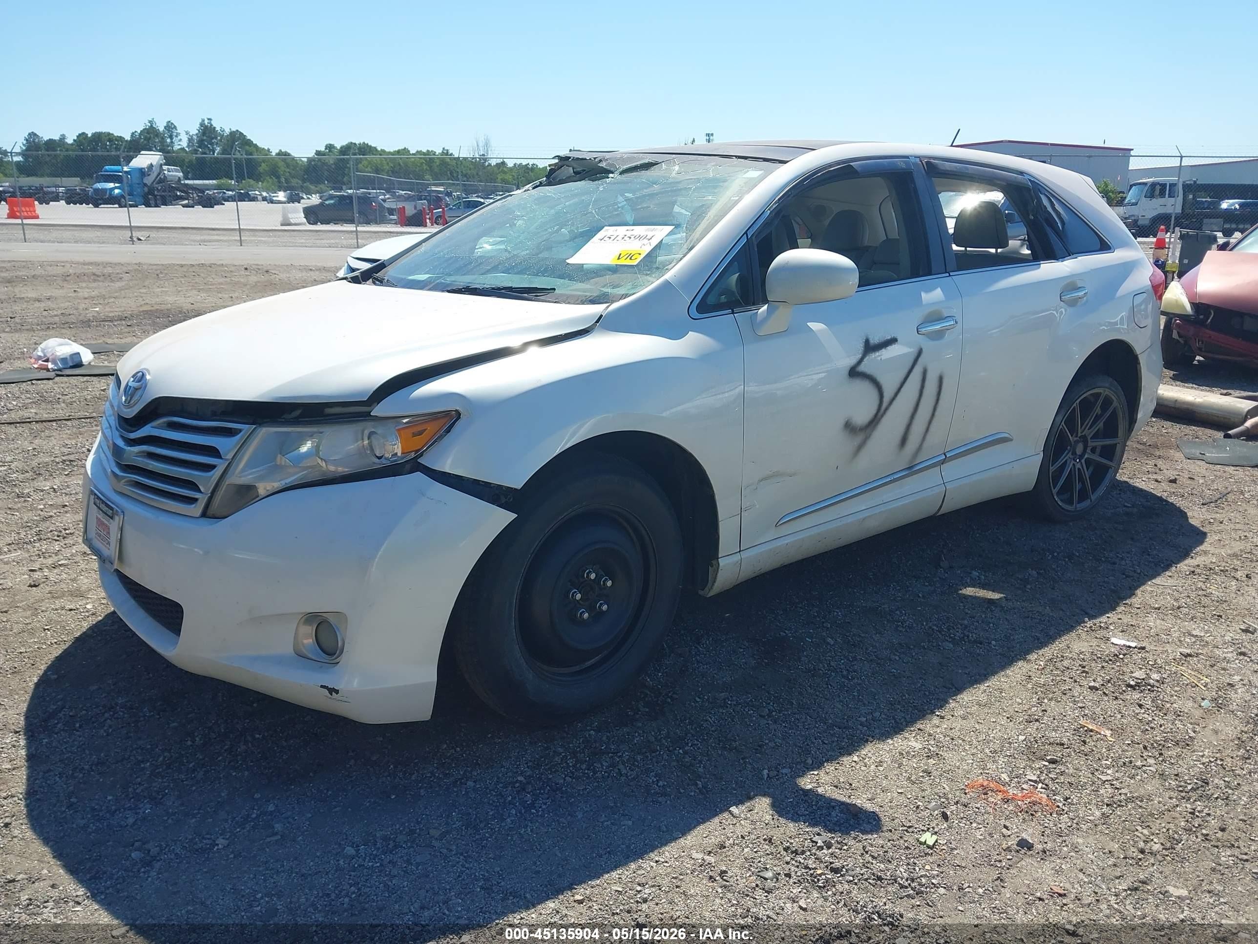 2011 Toyota Venza Base V6 White vin: 4T3BK3BB5BU059482