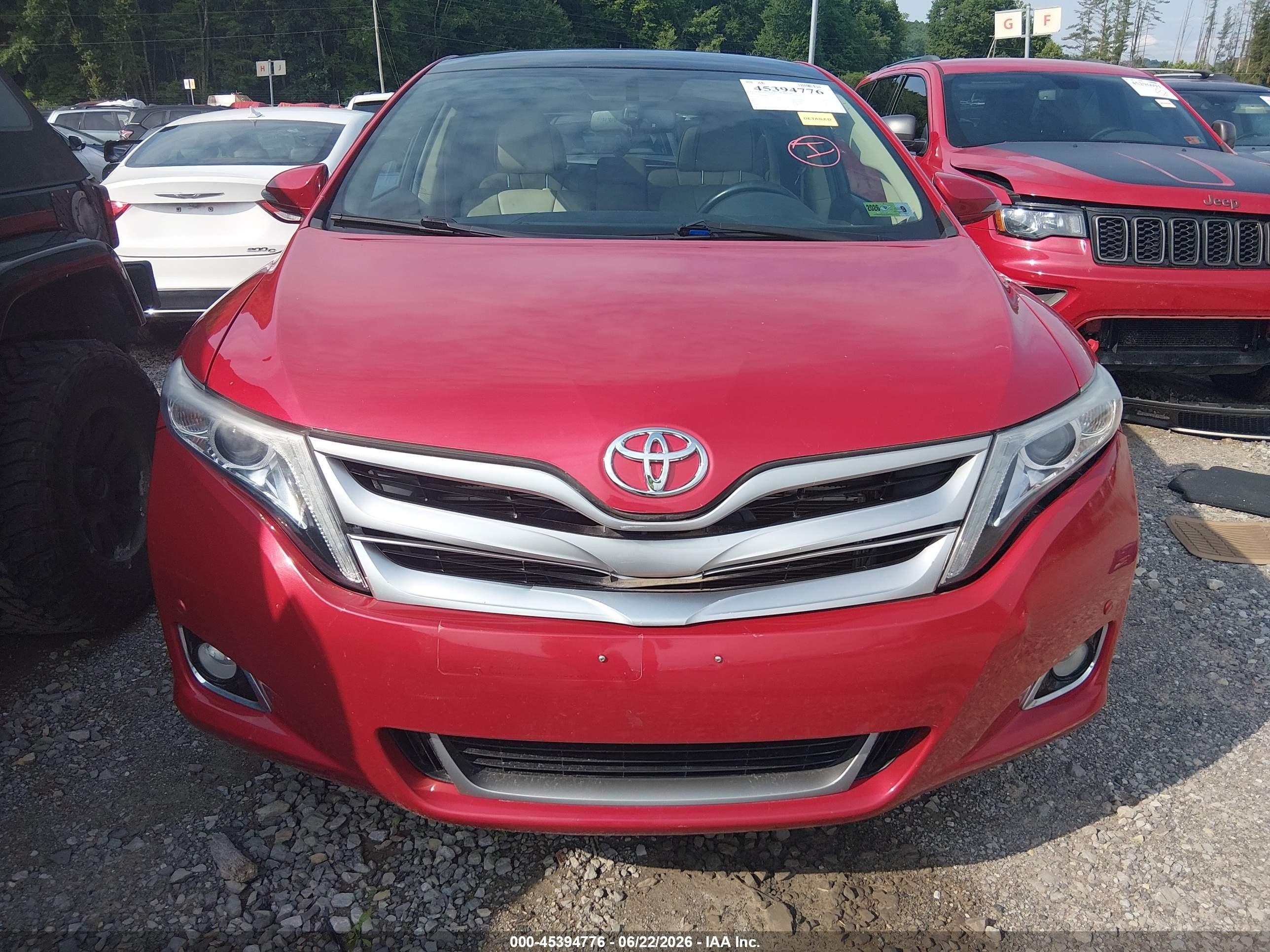 2015 Toyota Venza Limited V6 Red vin: 4T3BK3BB5FU109562