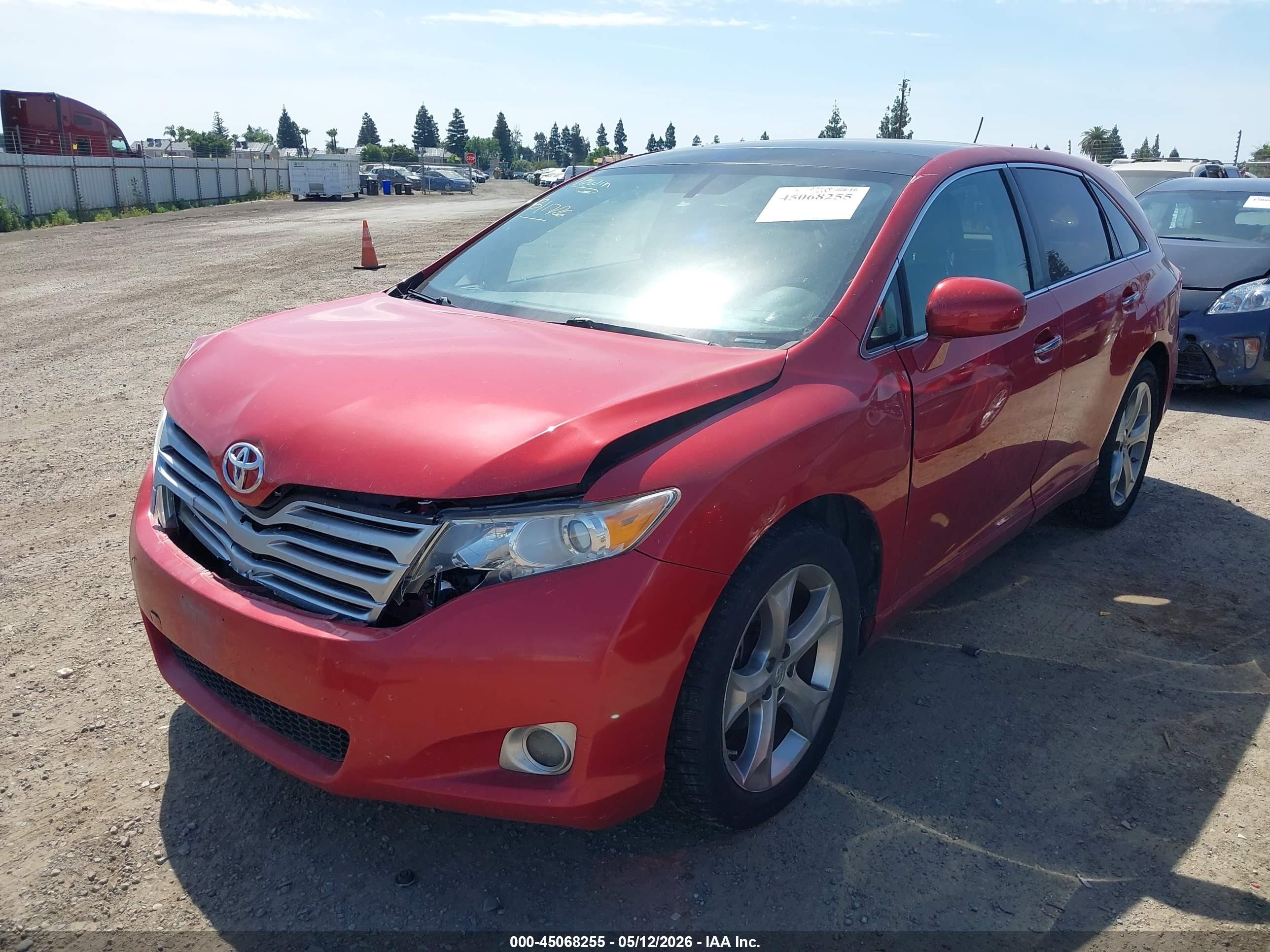 2011 Toyota Venza Base V6 Red vin: 4T3BK3BB6BU046420
