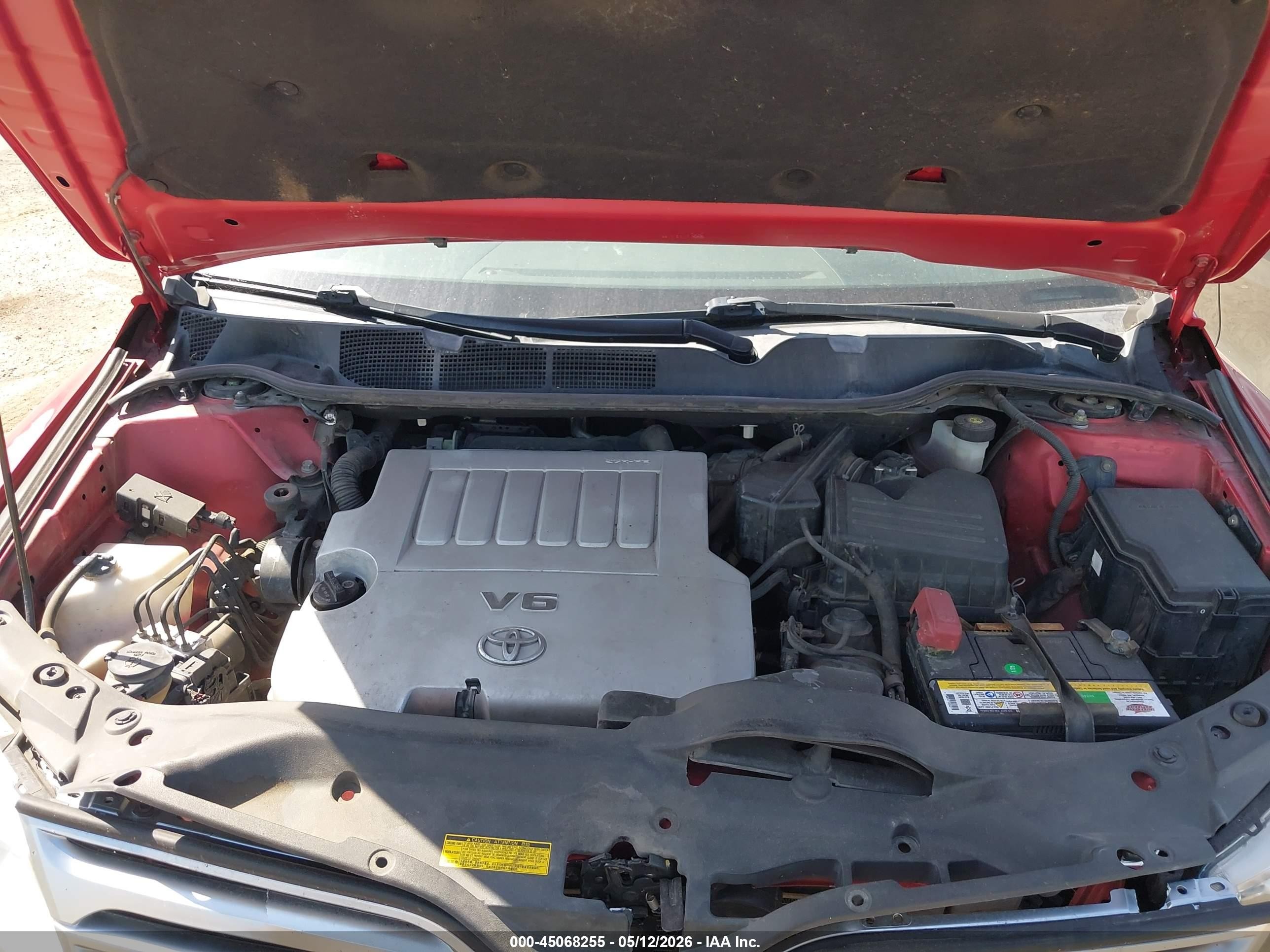 2011 Toyota Venza Base V6 Red vin: 4T3BK3BB6BU046420