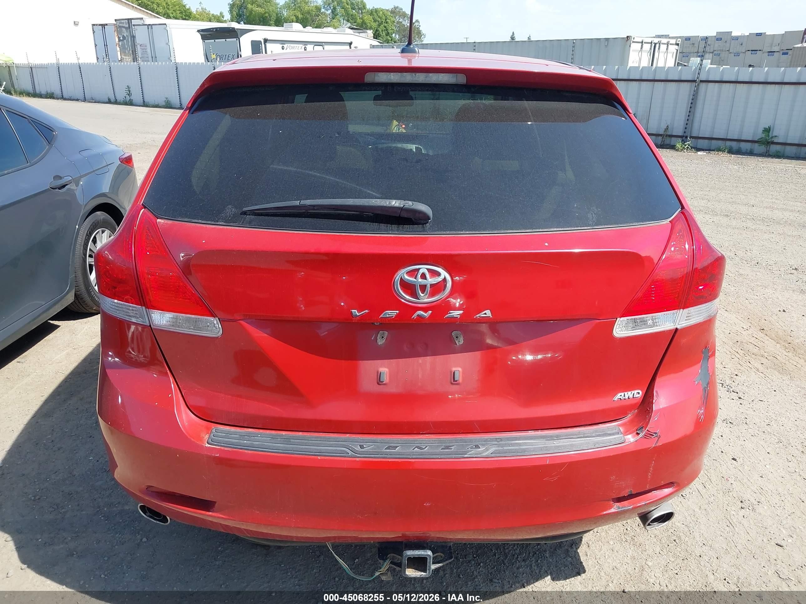 2011 Toyota Venza Base V6 Red vin: 4T3BK3BB6BU046420