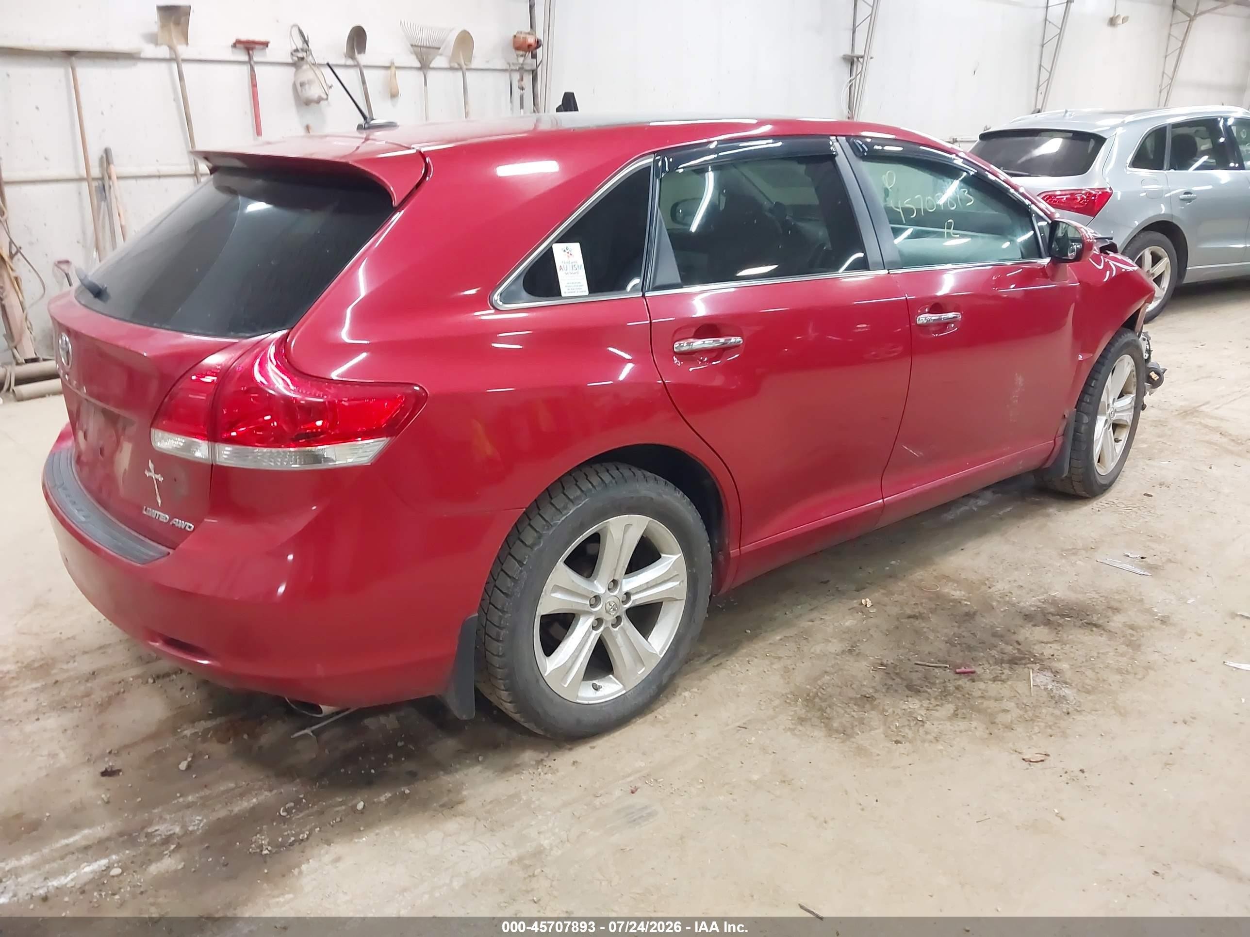 2012 Toyota Venza Limited V6 Burgundy vin: 4T3BK3BB6CU064451