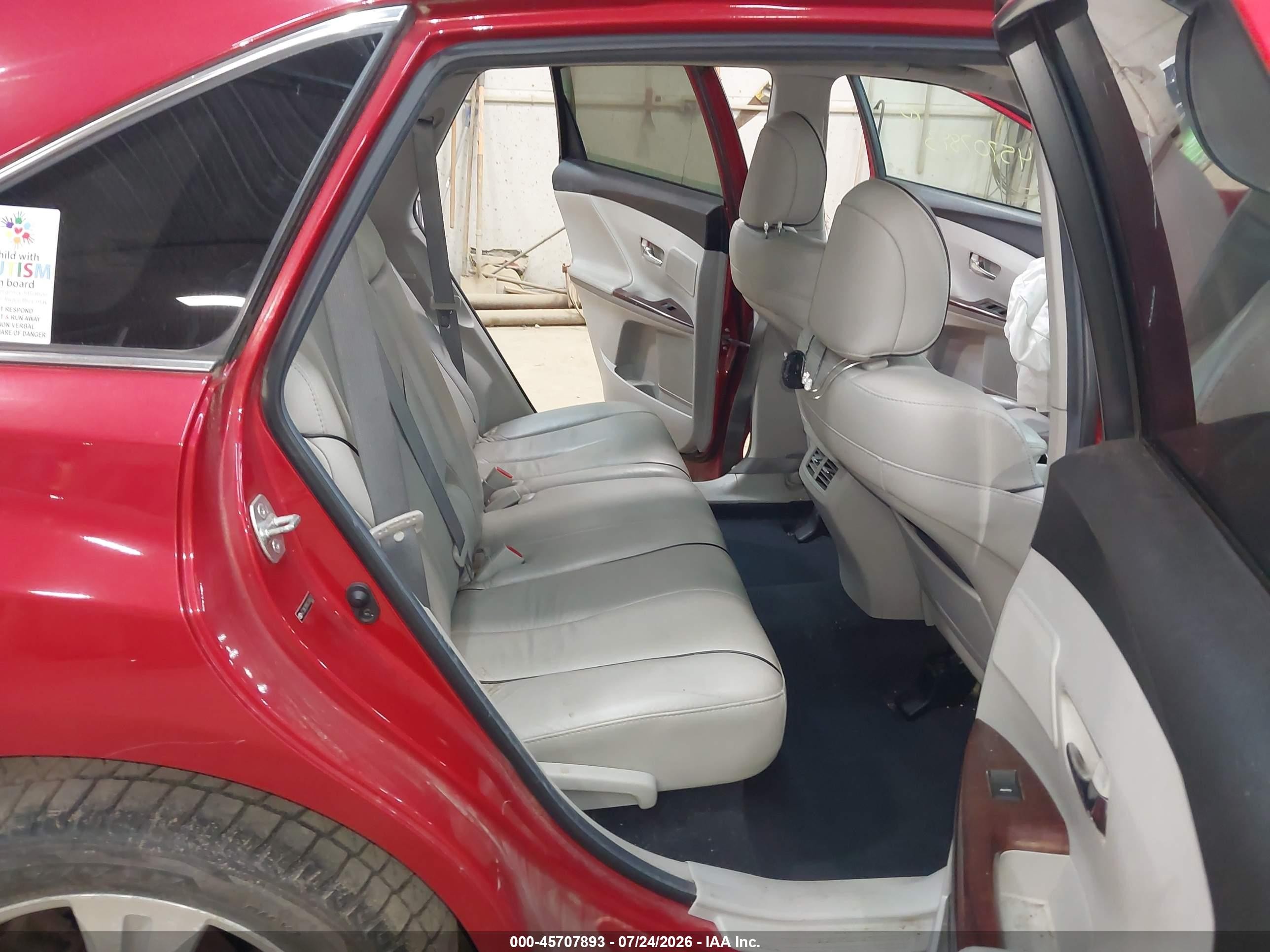 2012 Toyota Venza Limited V6 Burgundy vin: 4T3BK3BB6CU064451